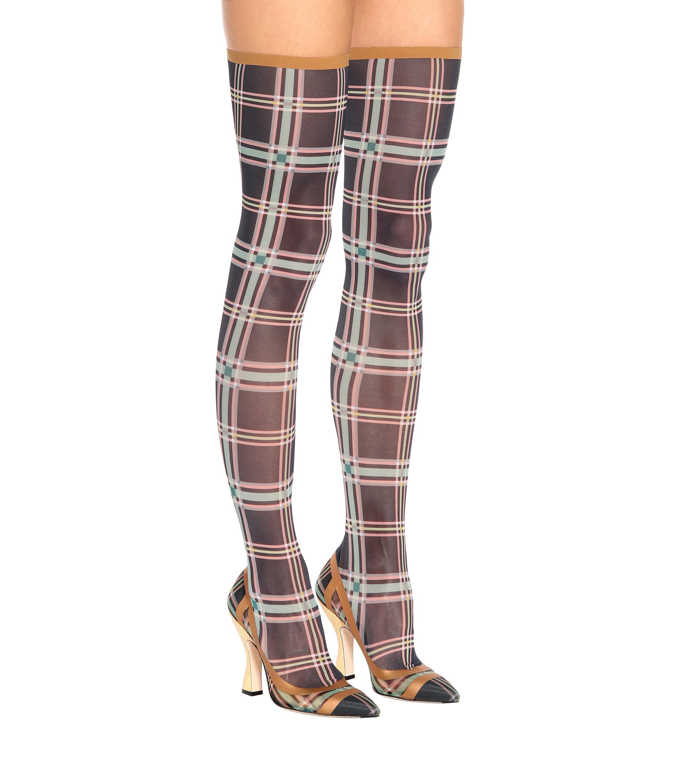 over the knee plaid boots