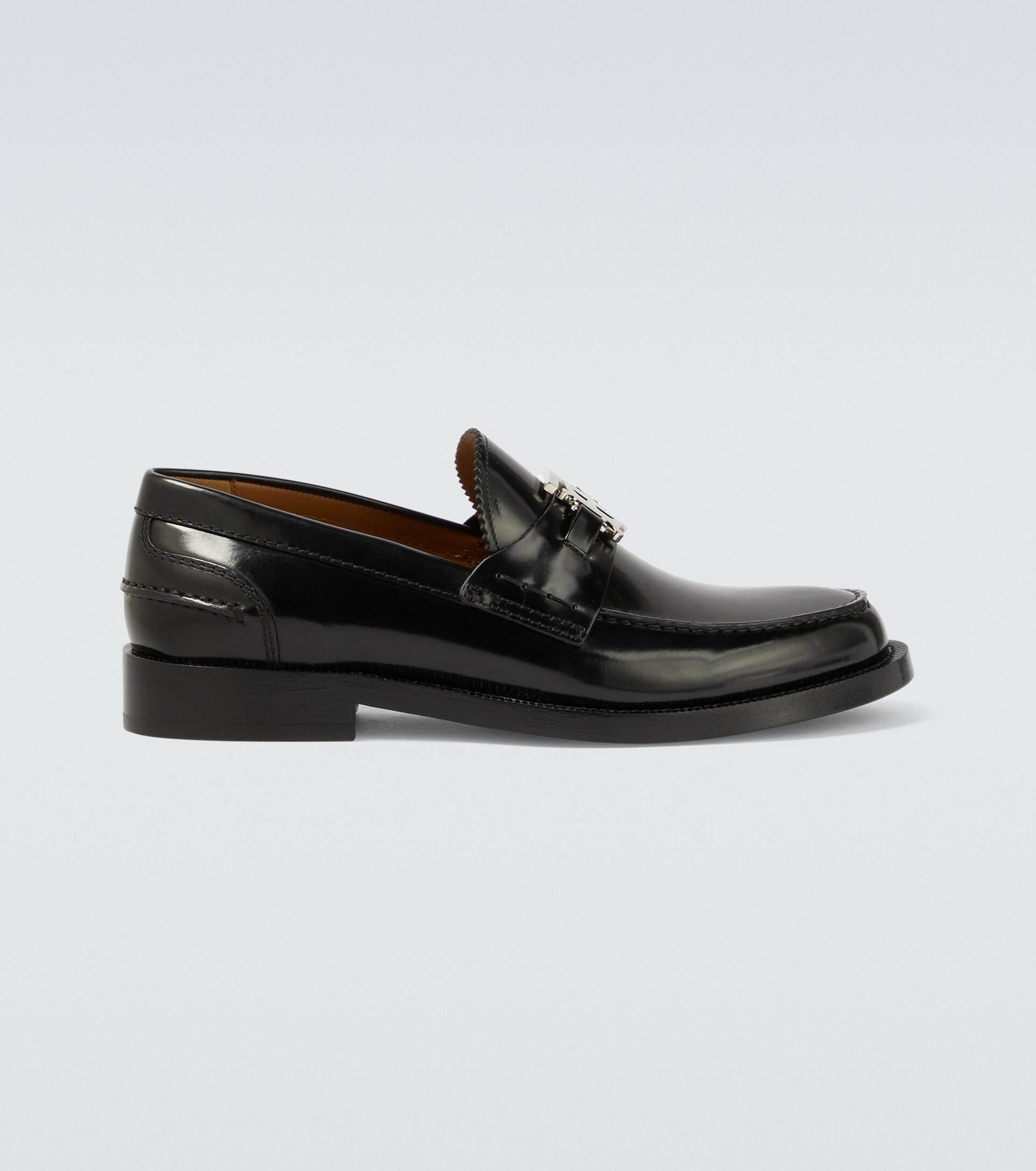 Burberry Polished Leather Loafers in Black for Men | Lyst