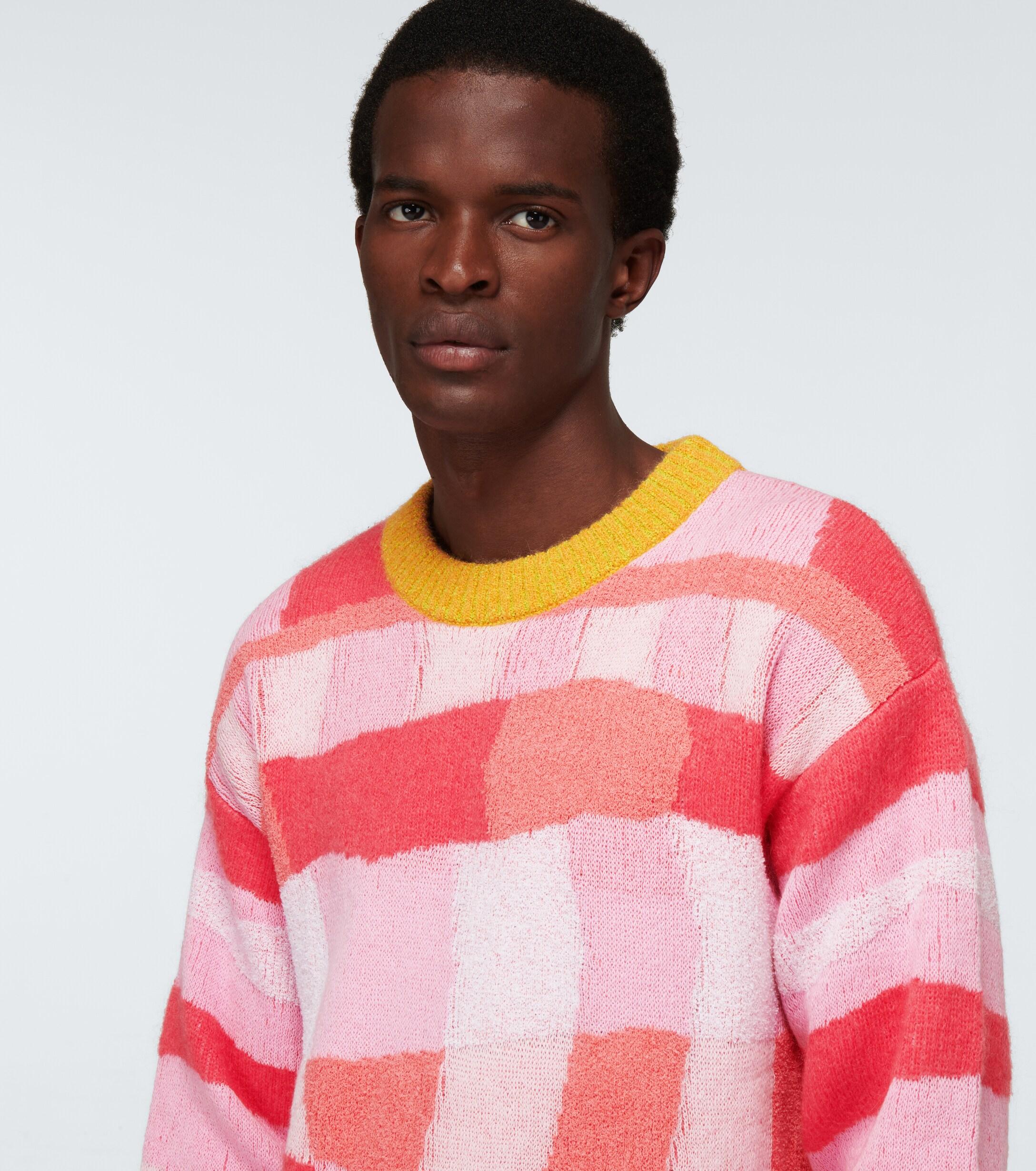 ERL California Patchwork Sweater in Pink for Men | Lyst