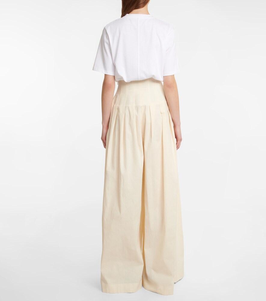 The Row Trude Cotton High-rise Wide-leg Pants in Natural | Lyst