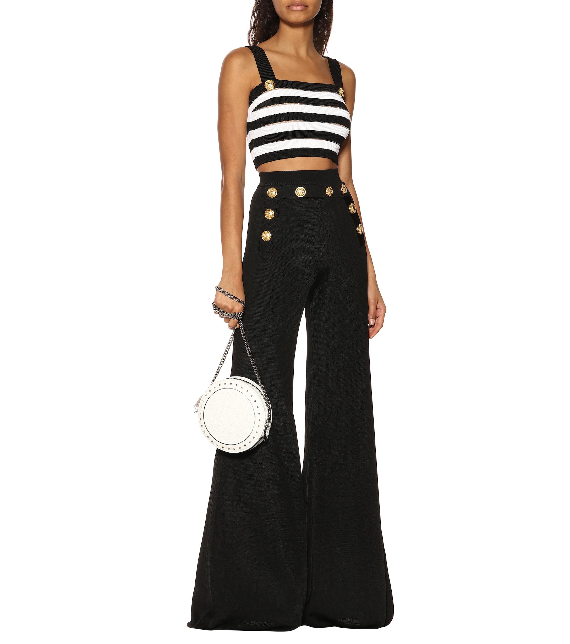 striped knit crop top