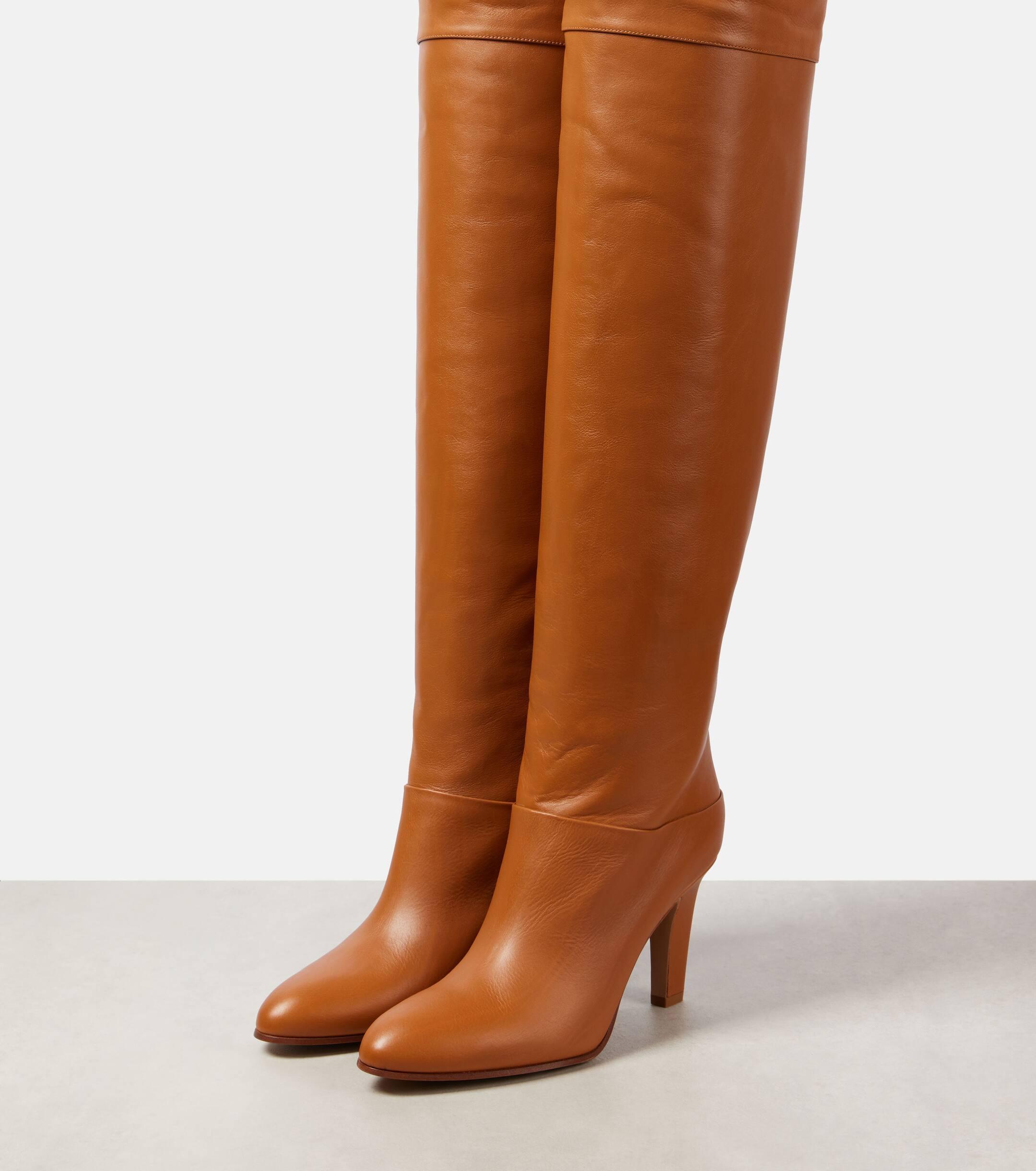 Knee high brown boots sale 2025