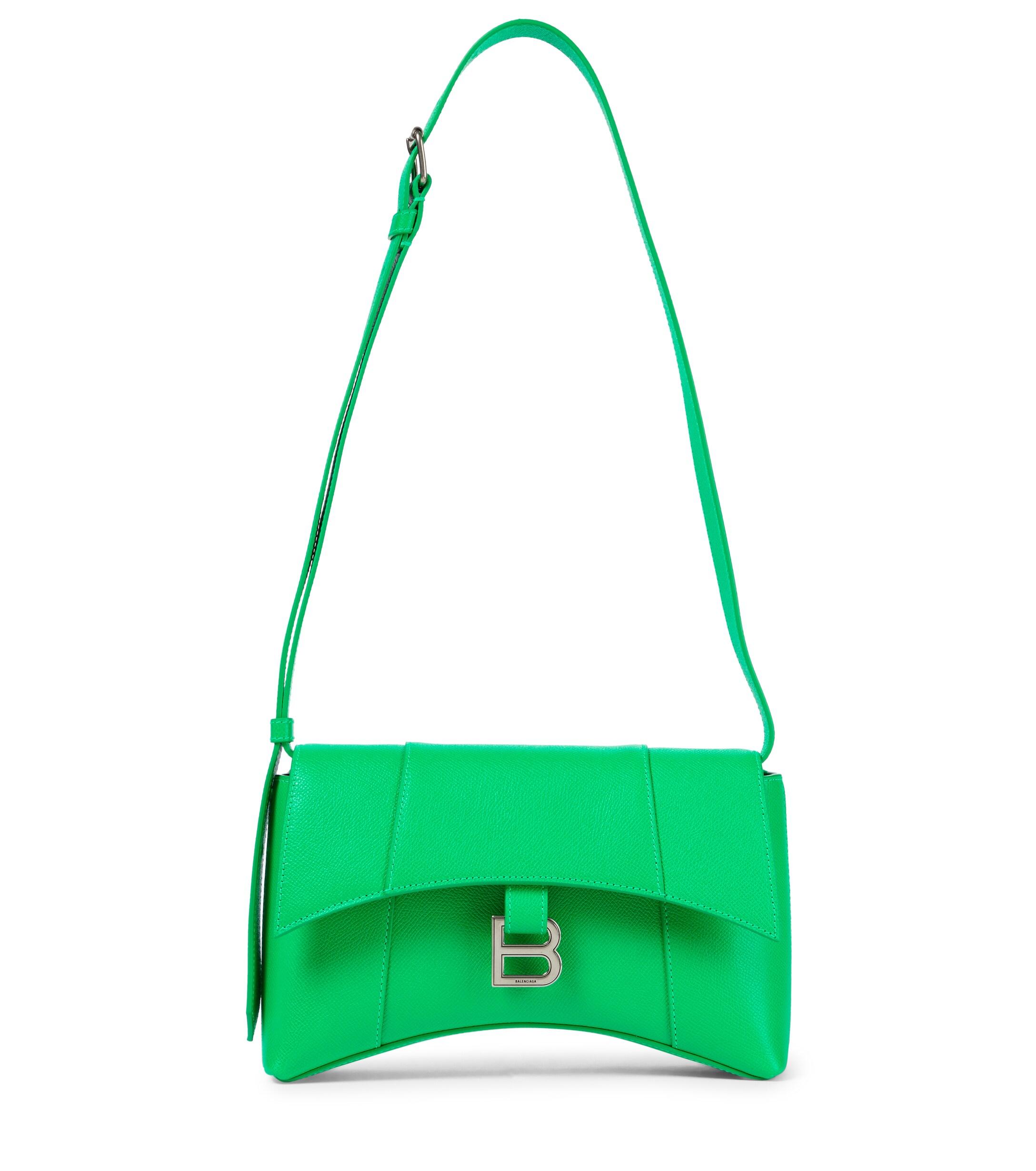 Balenciaga Downtown Xs Leather Shoulder Bag in Green