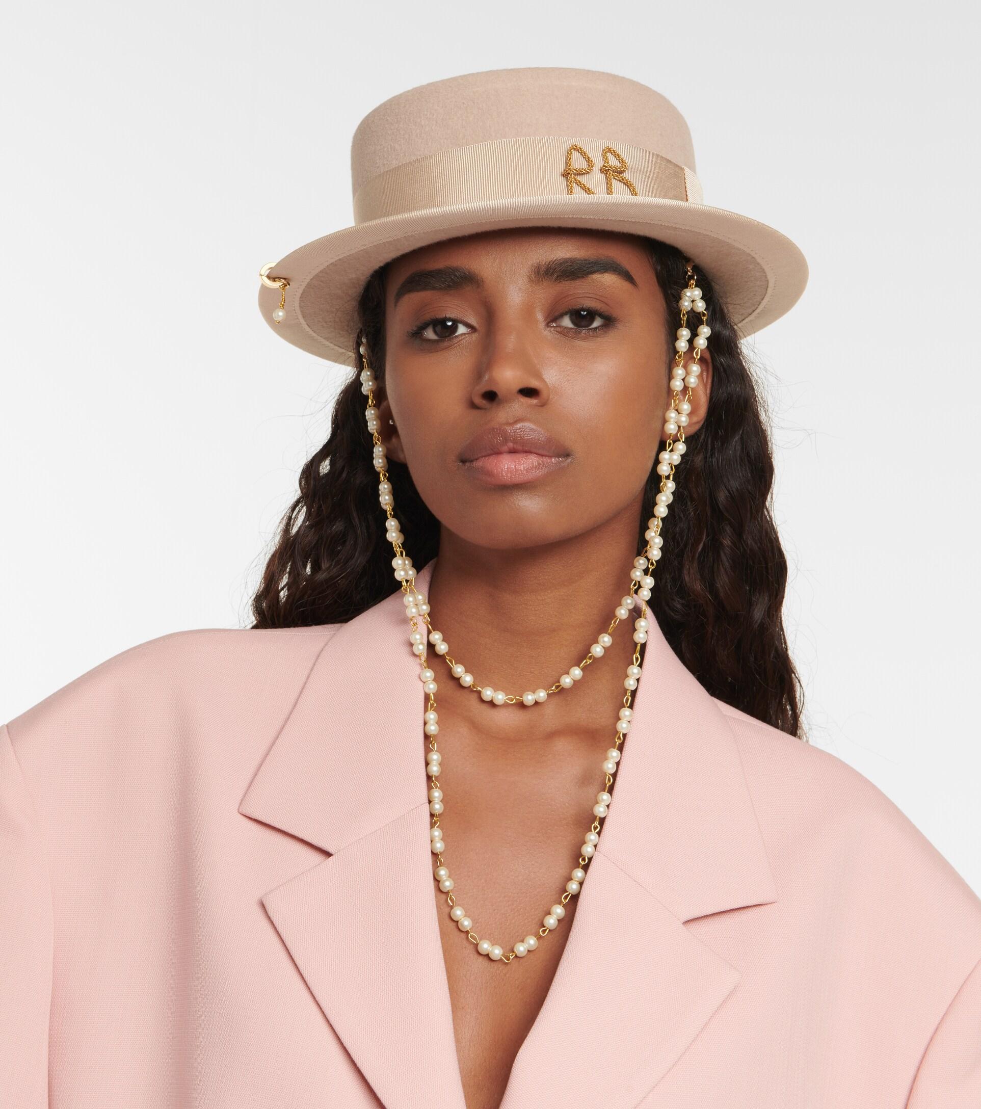 Ruslan Baginskiy Embellished Felt Hat 