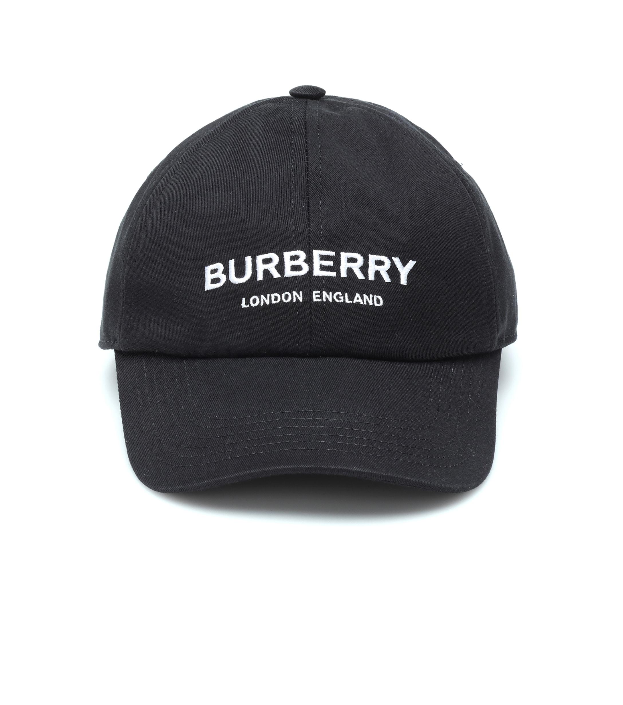 Burberry Embroidered Logo Baseball Cap in Black for Men | Lyst