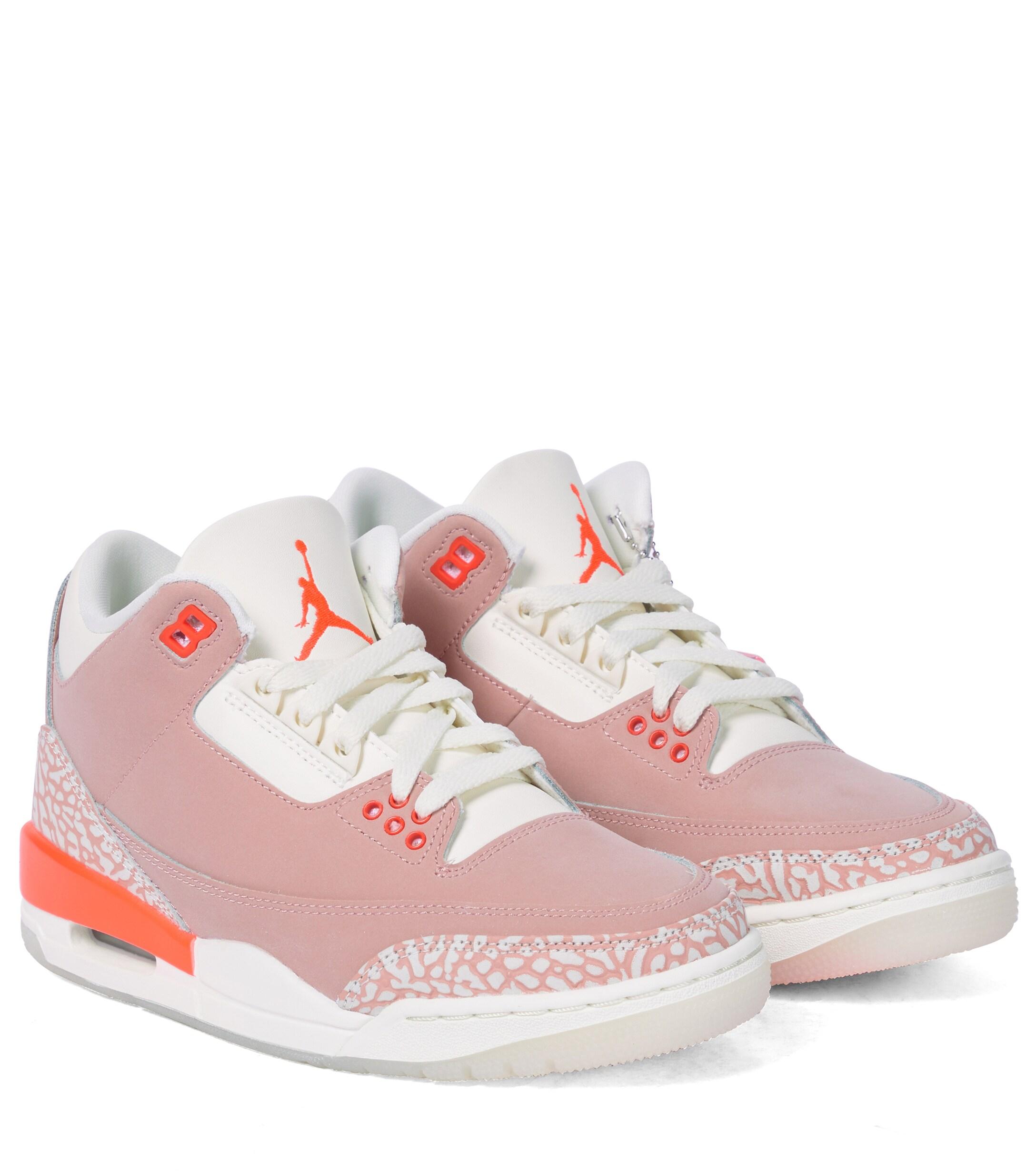 Nike Air Jordan 3 Retro Leather Sneakers in Pink | Lyst