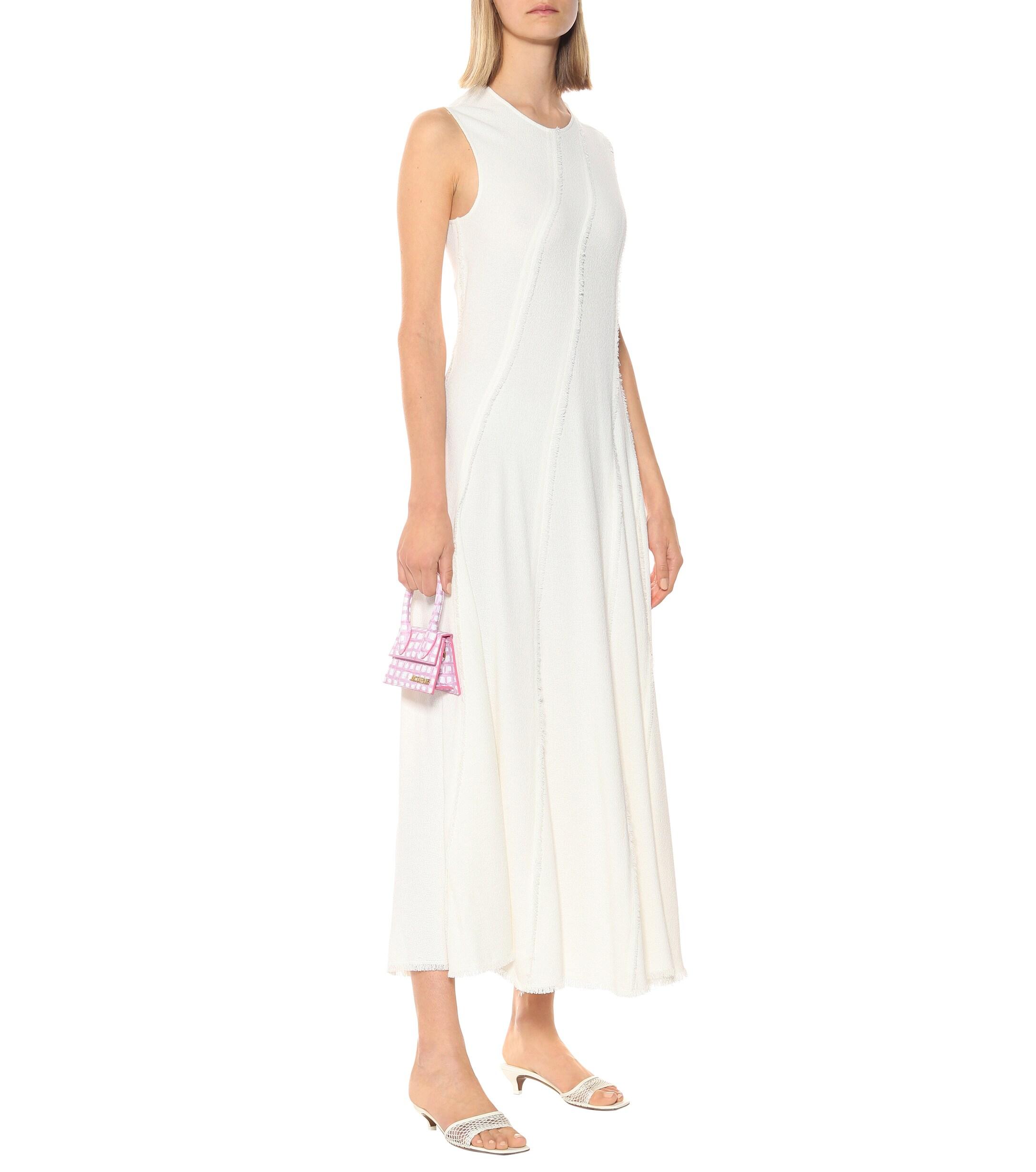 white crepe gown