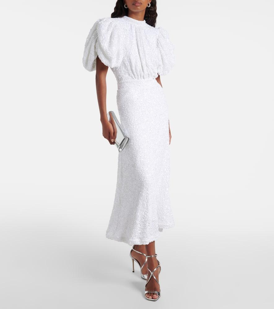 ROTATE ワンピース Bridal sequined puff-sleeve gown926721 ROTATE BIRGER CHRISTENSEN Bridal Sequined Puff-Sleeve Gown