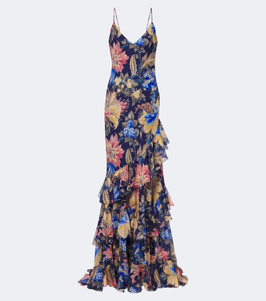 etro embroidered tiered dress Printed tiered gown in black - Etro