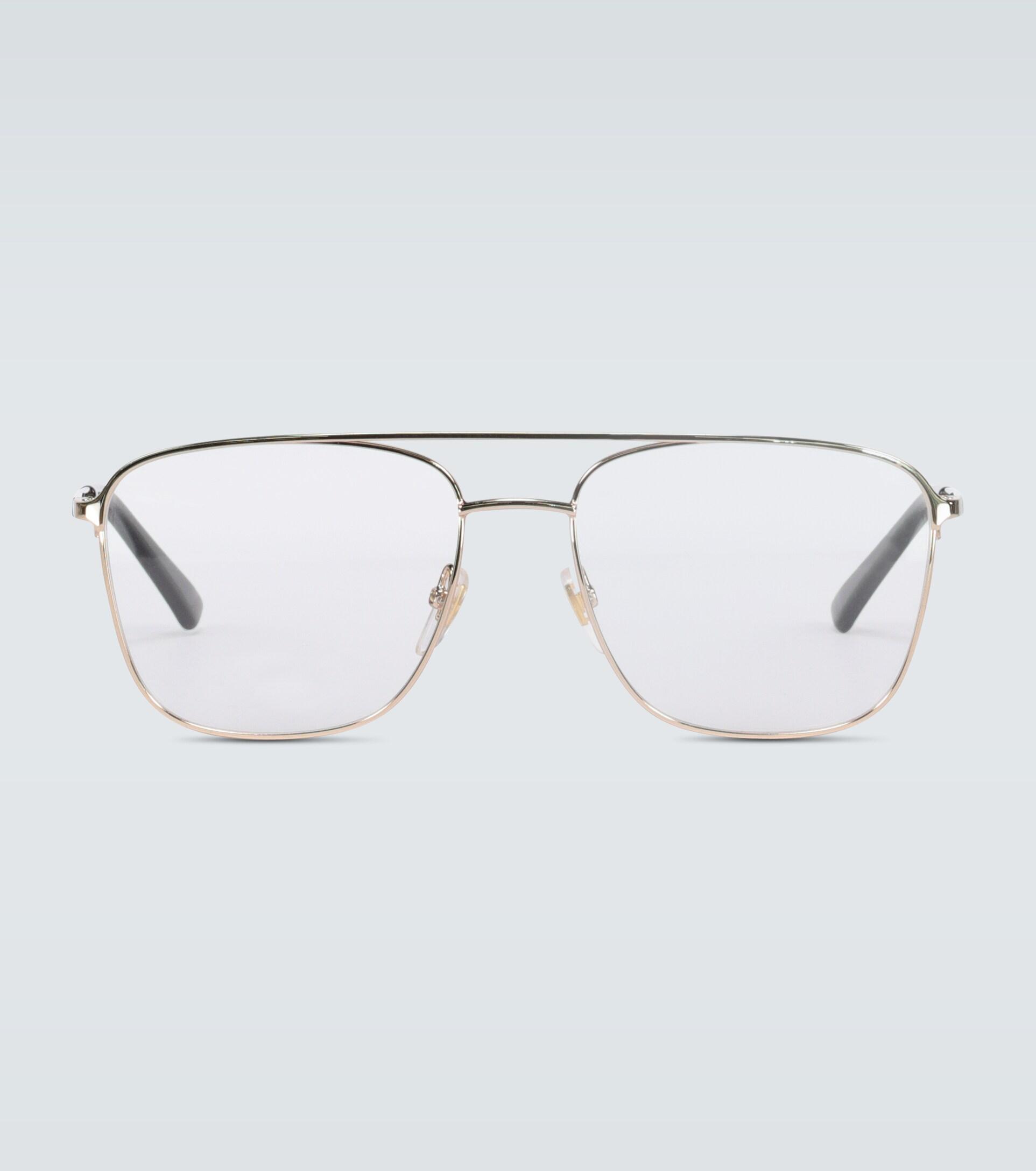 Gucci Square-framed Aviator Glasses in Metallic for Men | Lyst