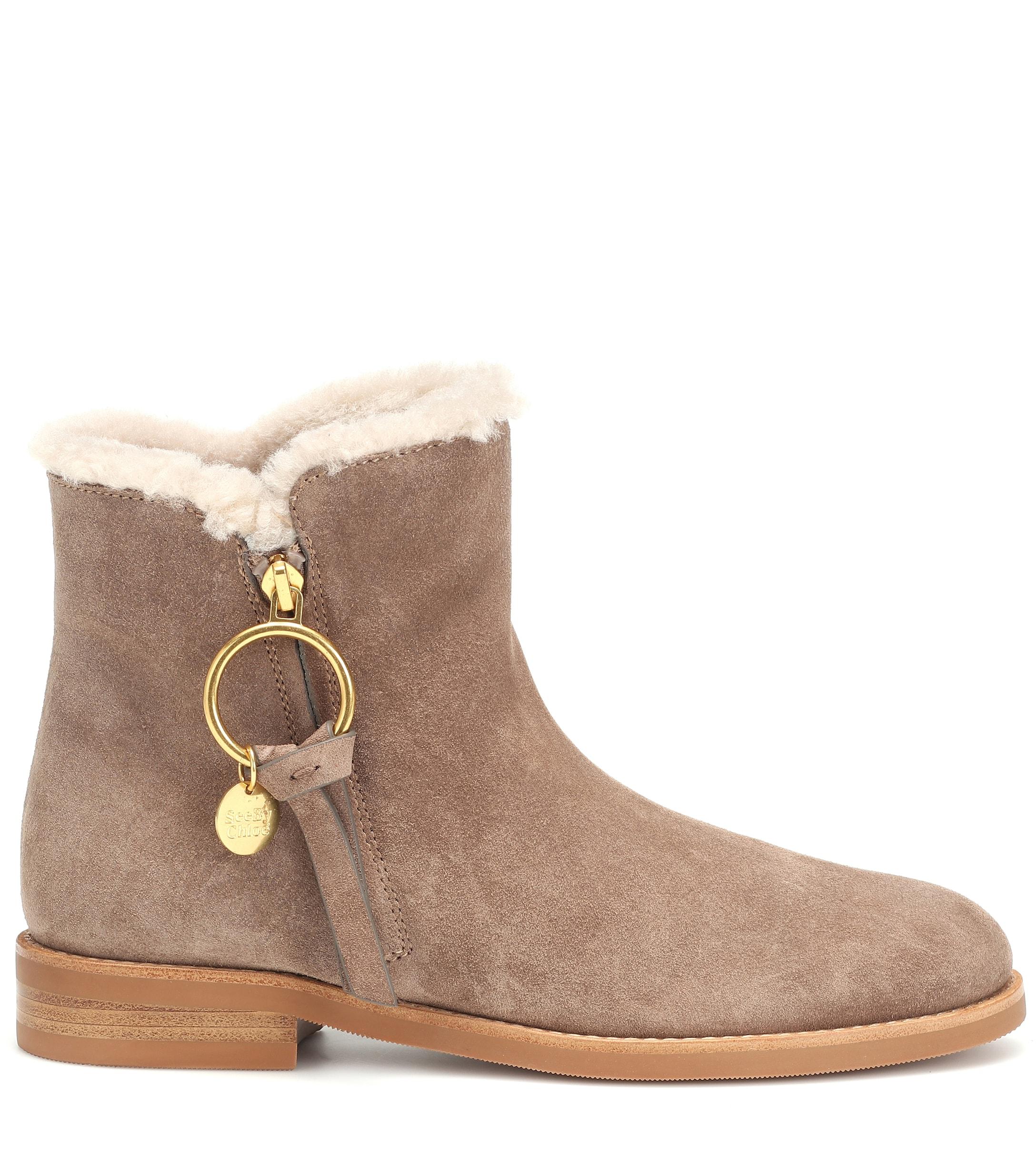 shiny flat ankle boots