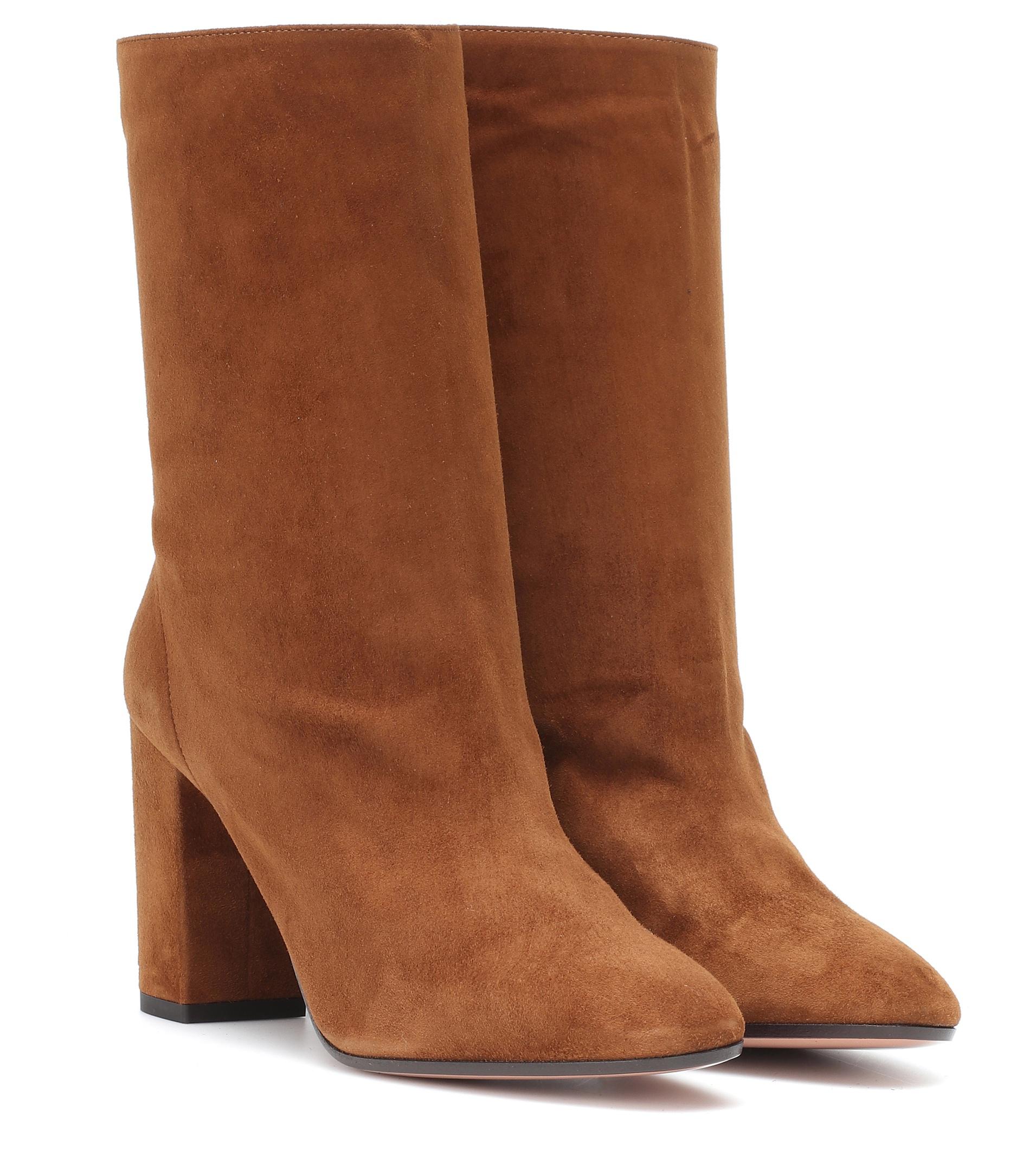 Lyst Aquazzura Ankle Boots Boogie 85 in Braun Lyst Aquazzura Ankle Boots Boogie 85 in Braun