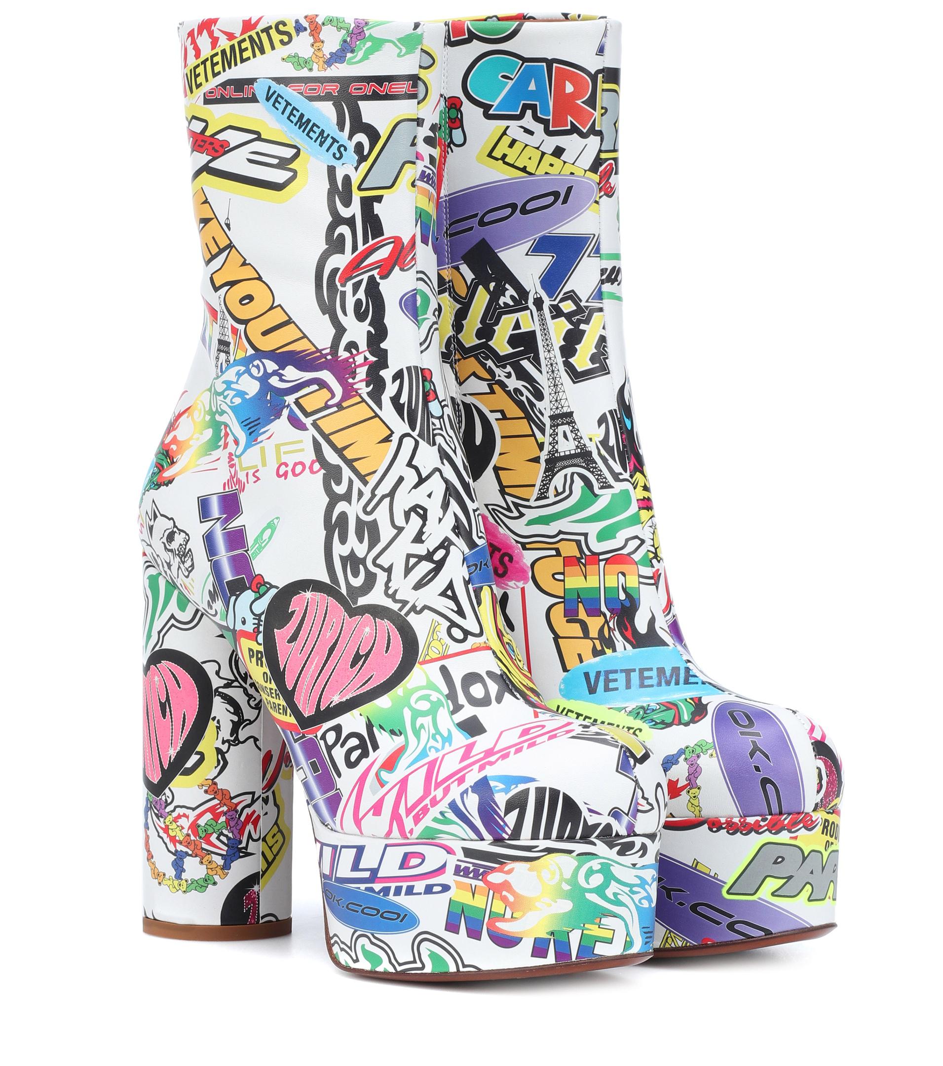 printed ankle boots