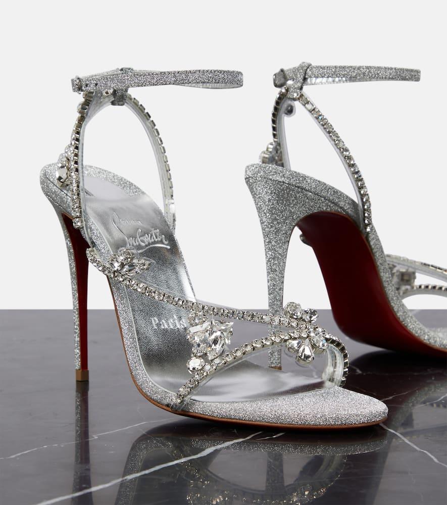 Christian Louboutin Joli Queen 100 Embellished Sandals in Christian Louboutin Joli Queen 100 Embellished Sandals in