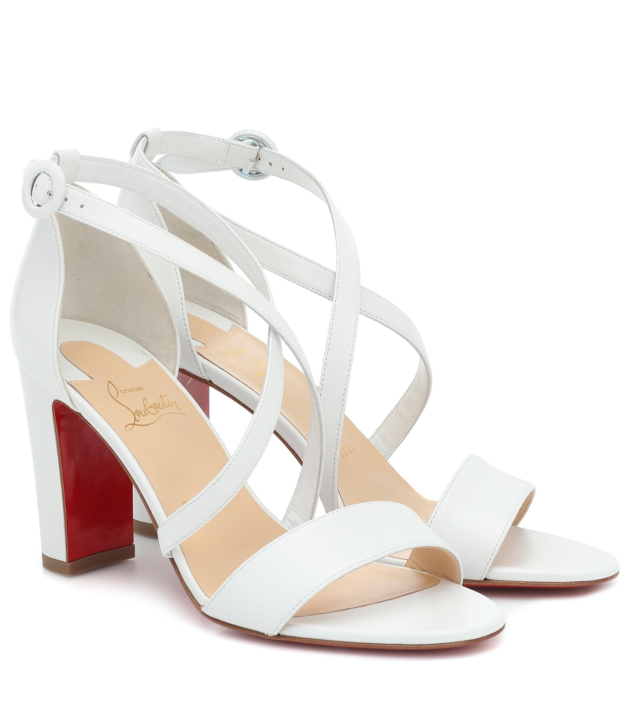 christian louboutin sandals white