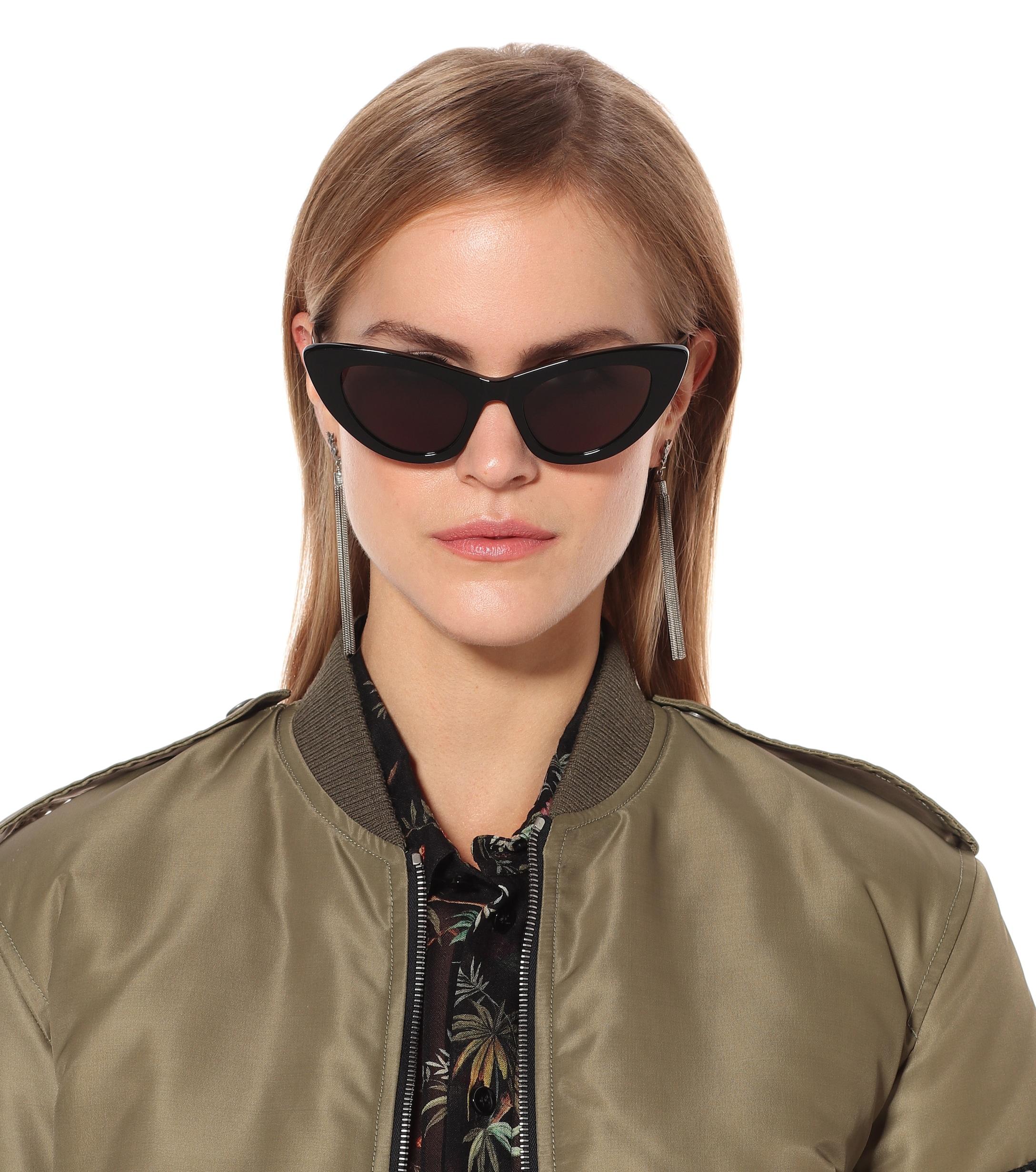 Saint Laurent Synthetic Cateye Sunglasses in Black Lyst