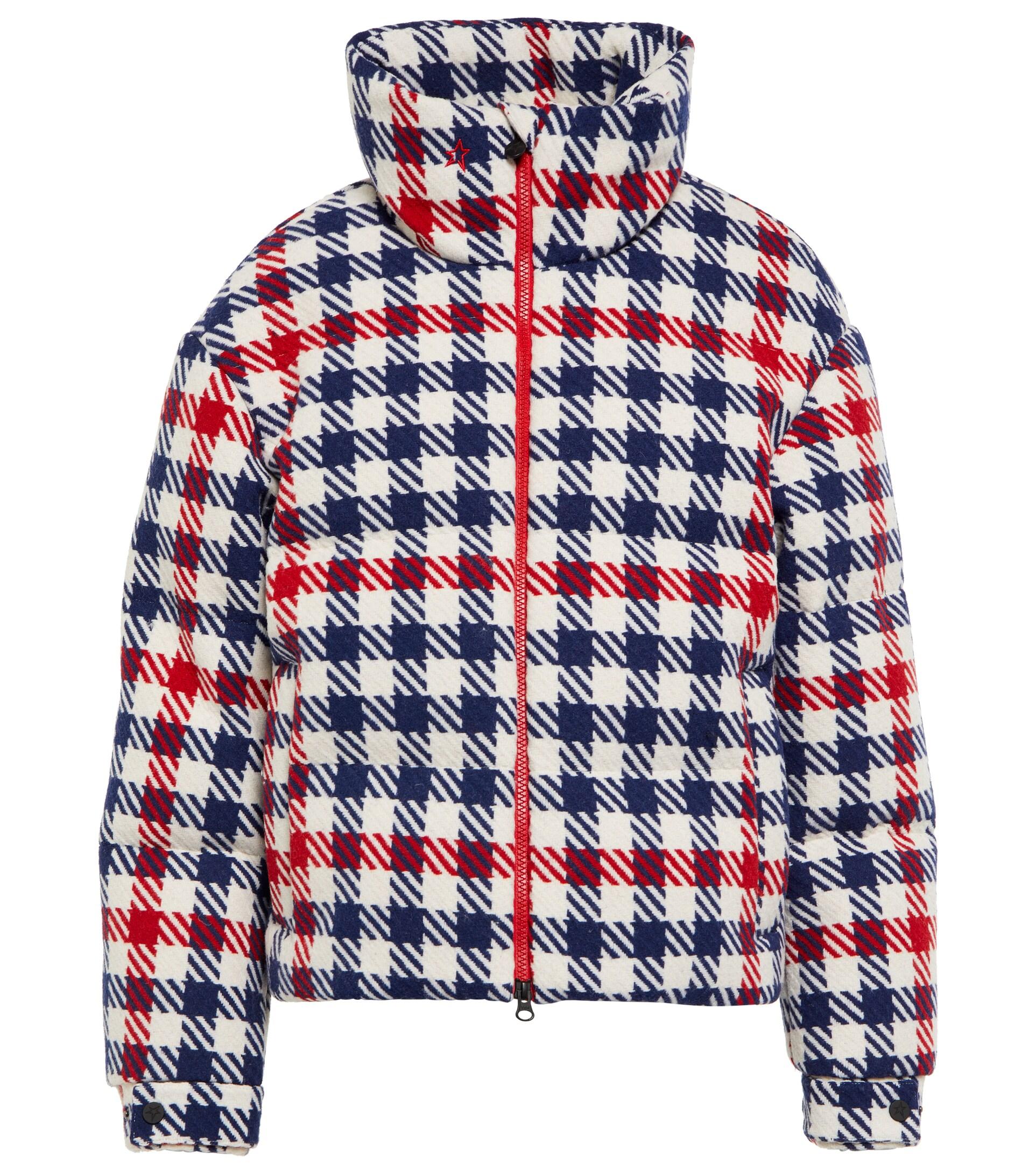 Perfect Moment Gingham Woolblend Down Jacket in Red Lyst