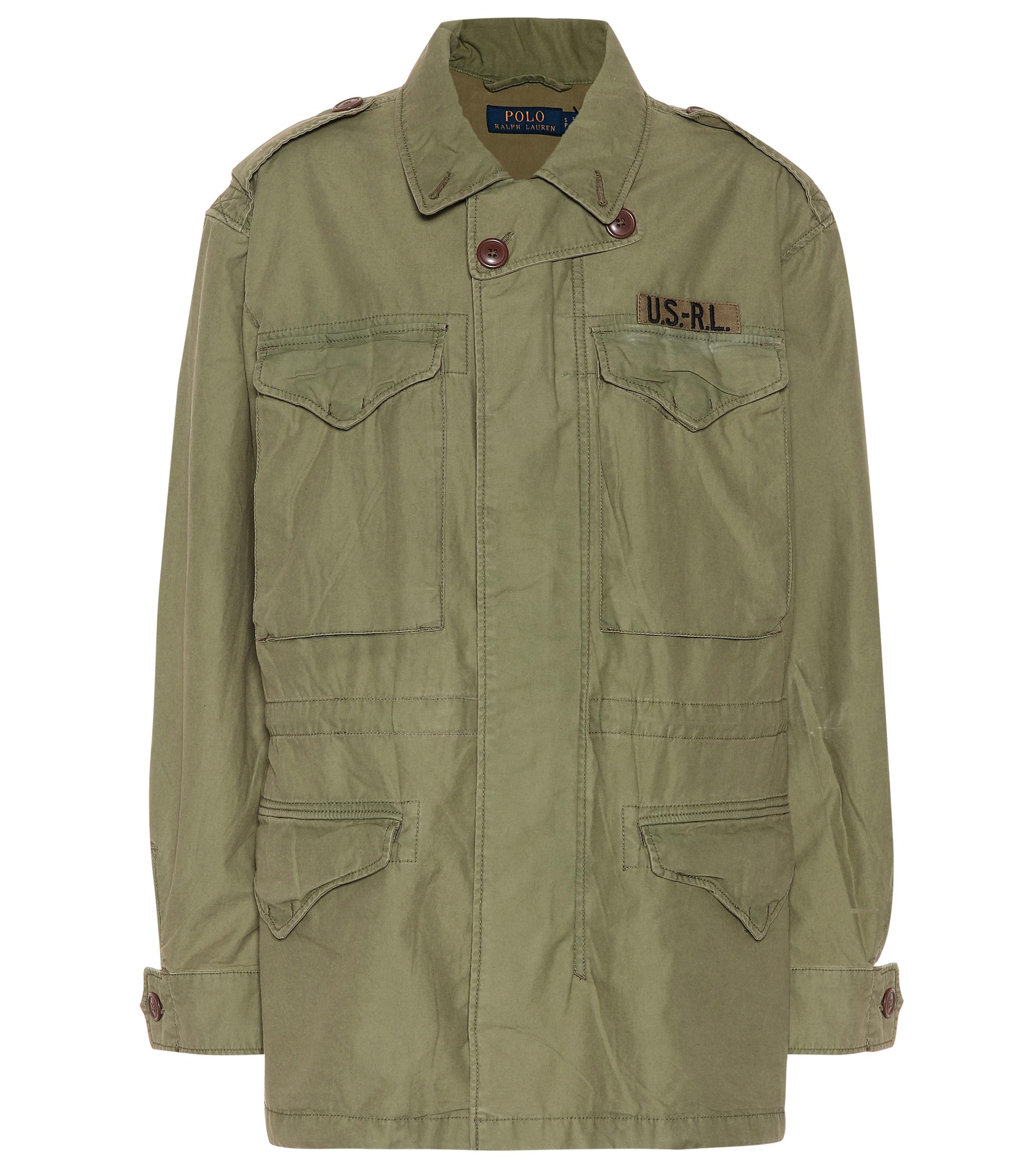 Polo Ralph Lauren Cotton Twill Military Jacket in Army Green (Green) - Lyst