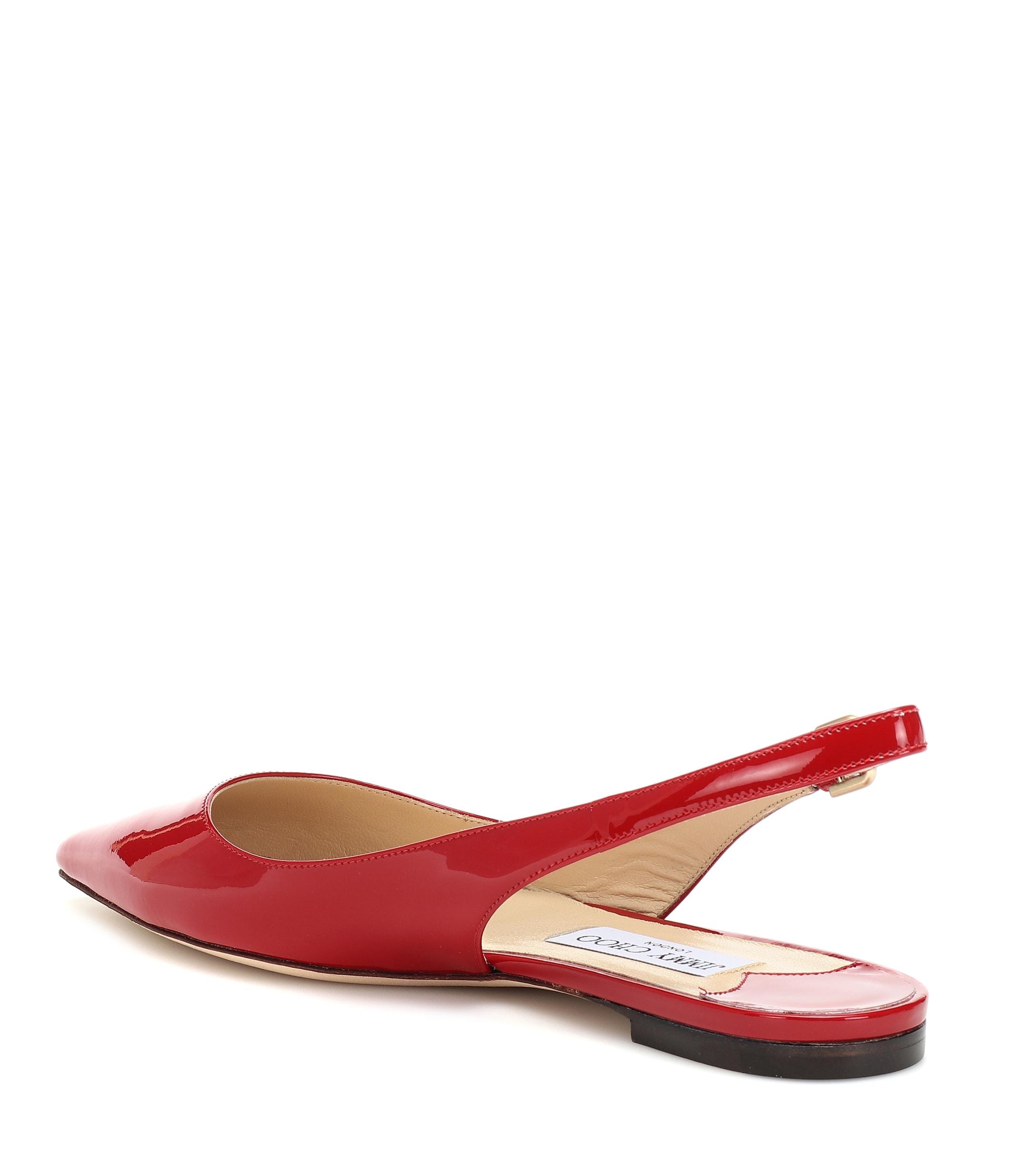 red jimmy choo flats