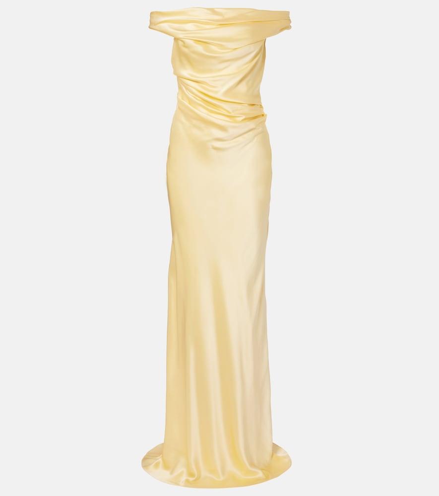 green emerald velvet dress Stunning Maxi A-Line Satin Dress  UME London