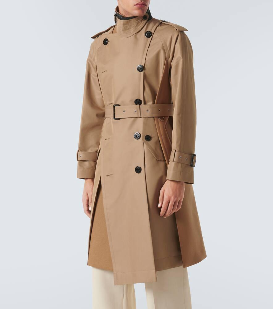 【関税&送料込】Sacai Double-Breasted Trench Coat In Gabardi Sacai Gabardine Trench Coat in Natural for Men | Lyst