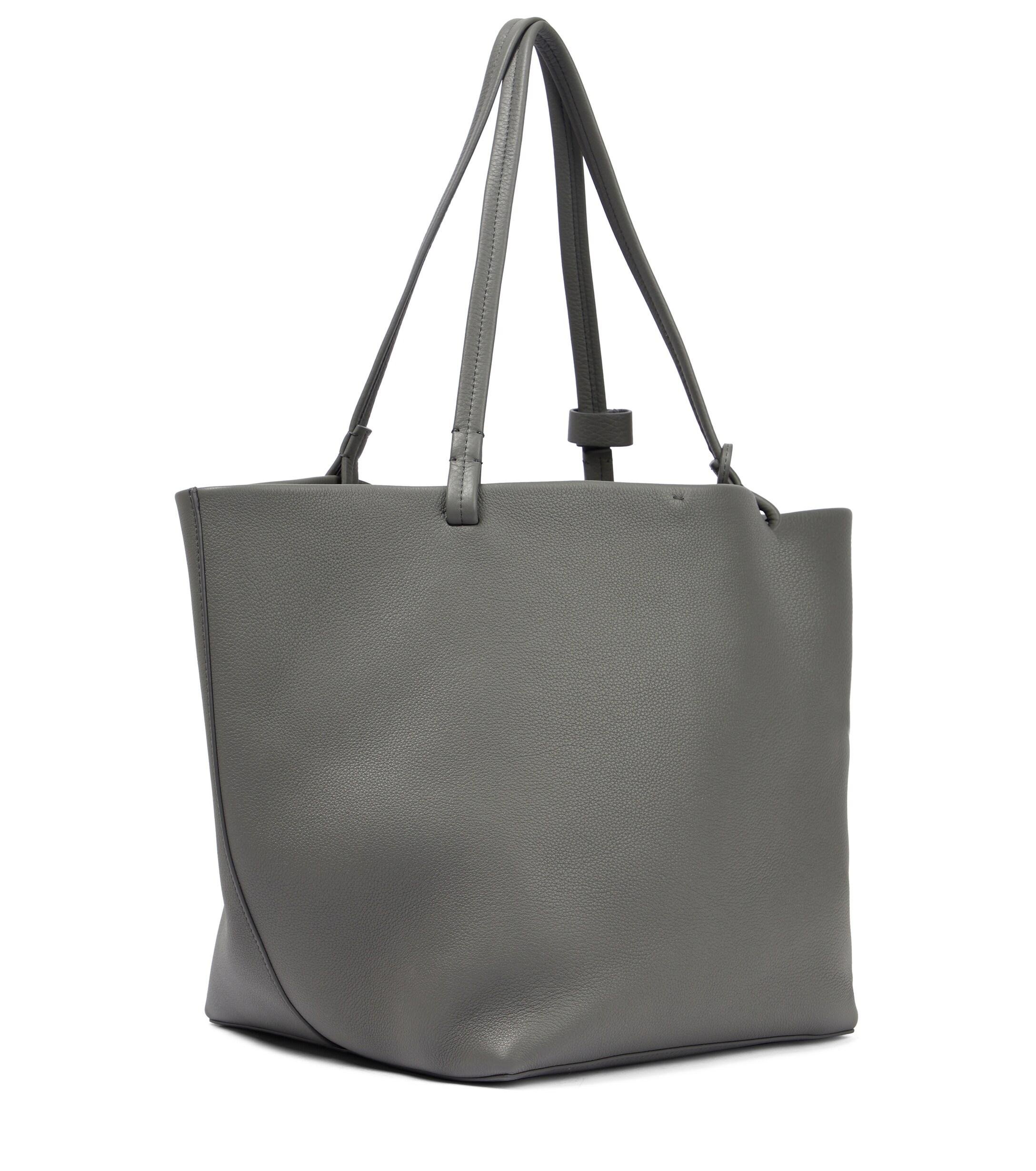 The Row, Park tote 3 lux black leather bag
