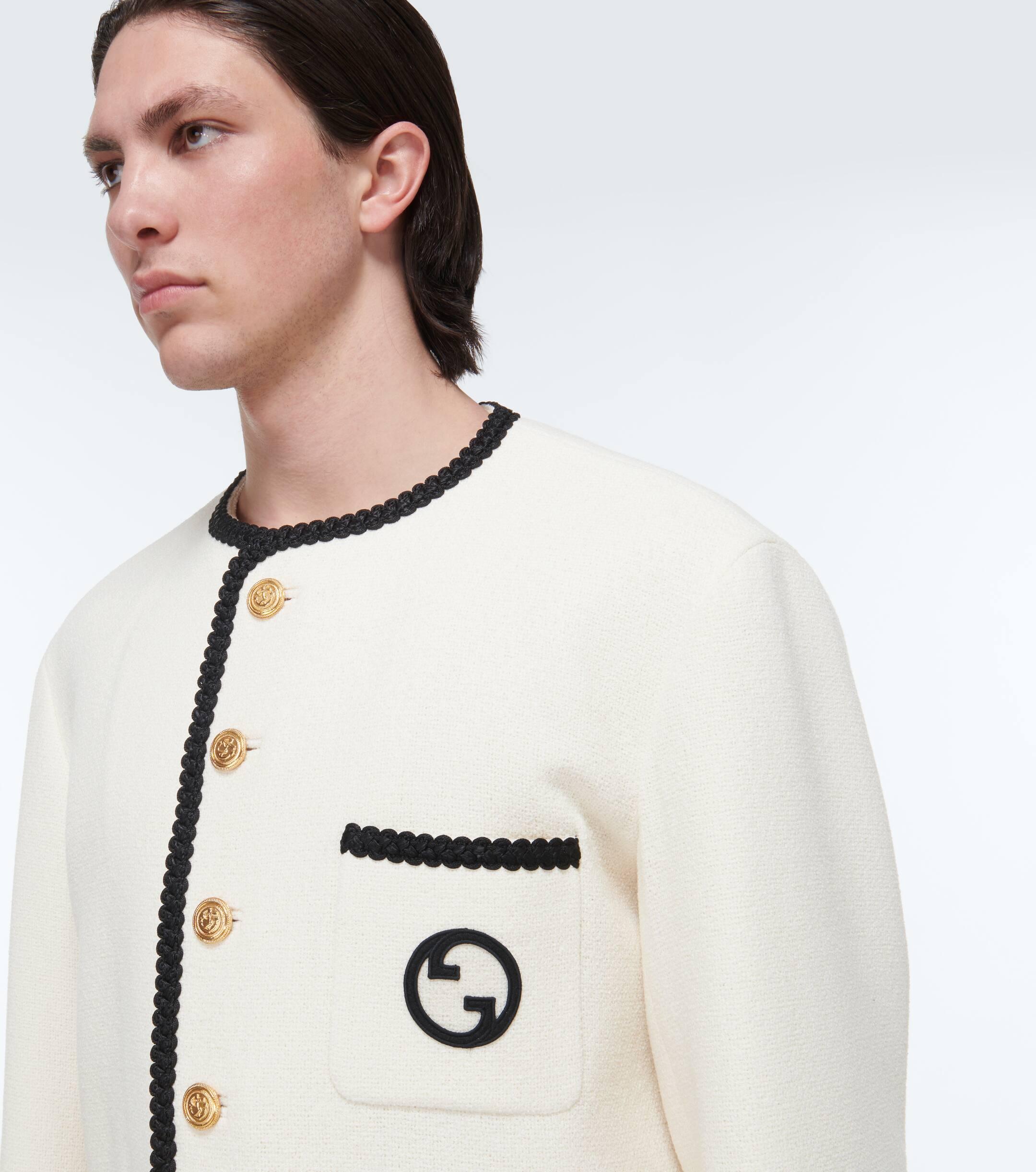 Gucci Embroidered Tweed Jacket in White for Men Lyst Australia