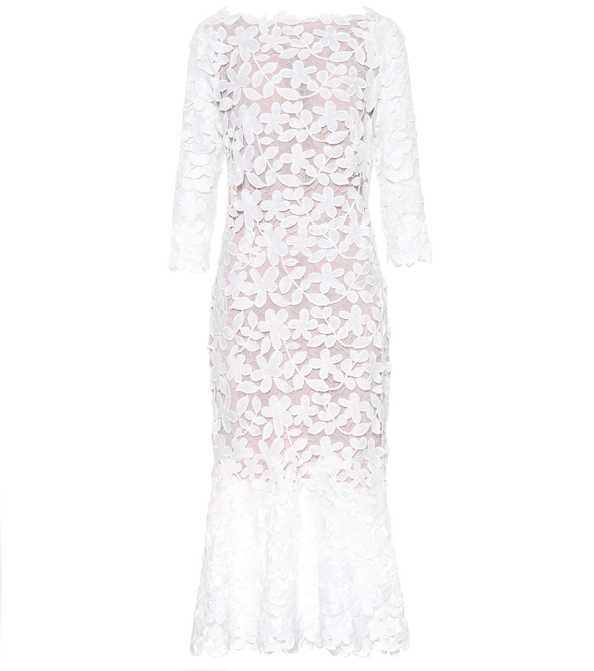 oscar de la renta white lace dress