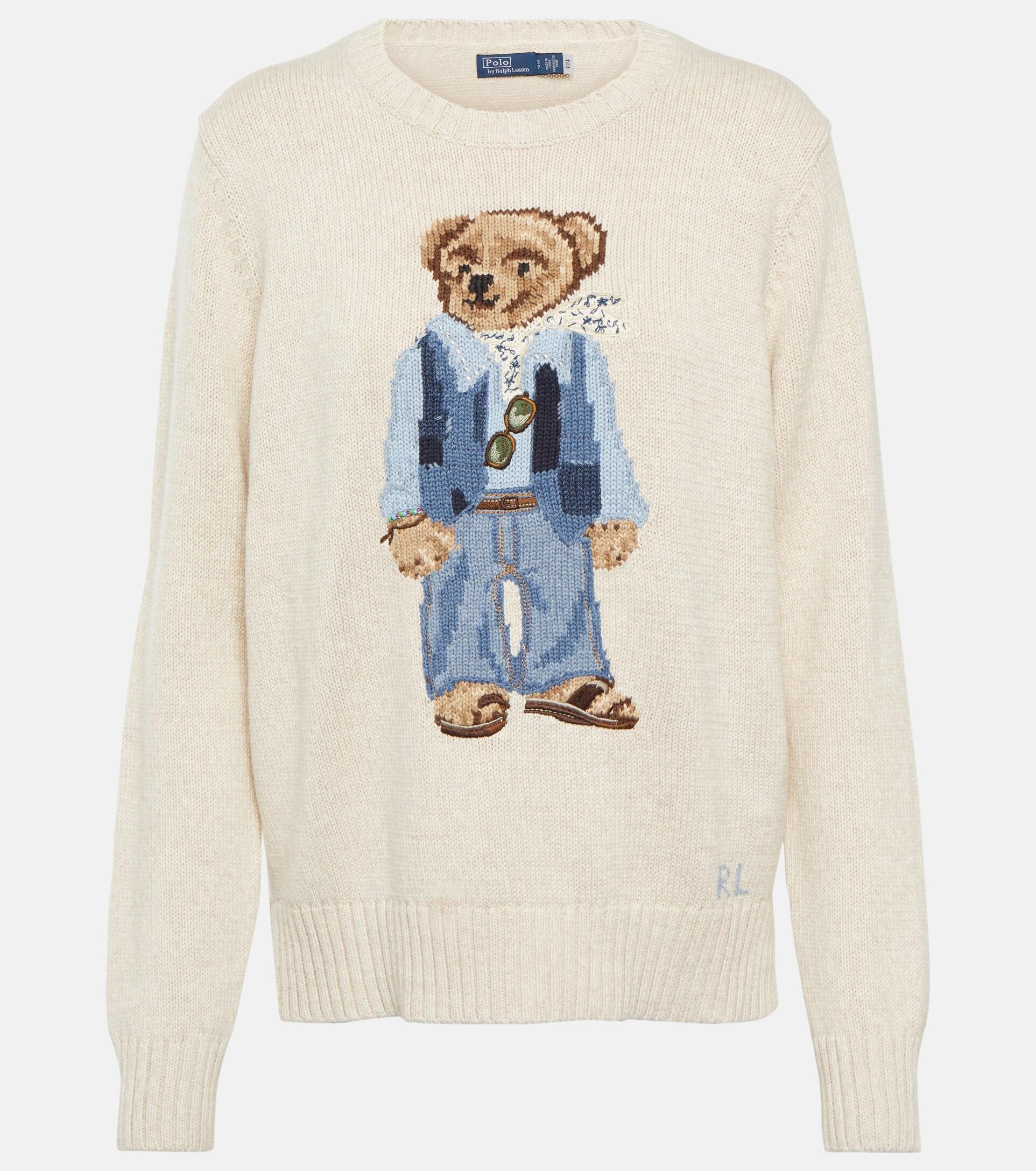 Polo Ralph Lauren Polo Bear Graphic-print Regular-fit Cotton-knit Jumper in  White | Lyst