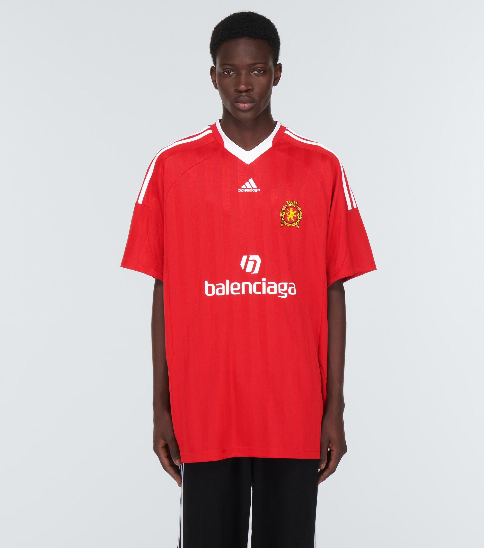 Balenciaga X Adidas Oversized Soccer Jersey in Red for Men | Lyst