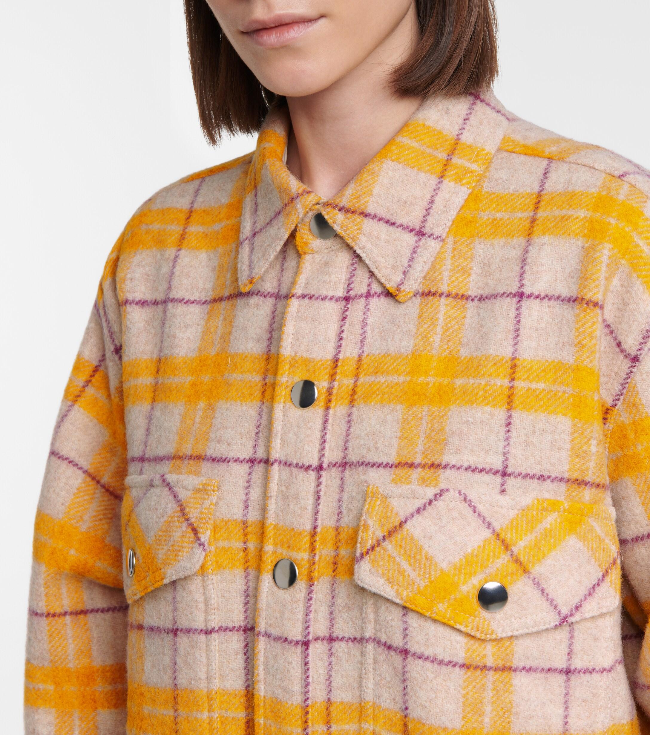Étoile Isabel Marant Faxonli Checked Wool-blend Jacket in Yellow 