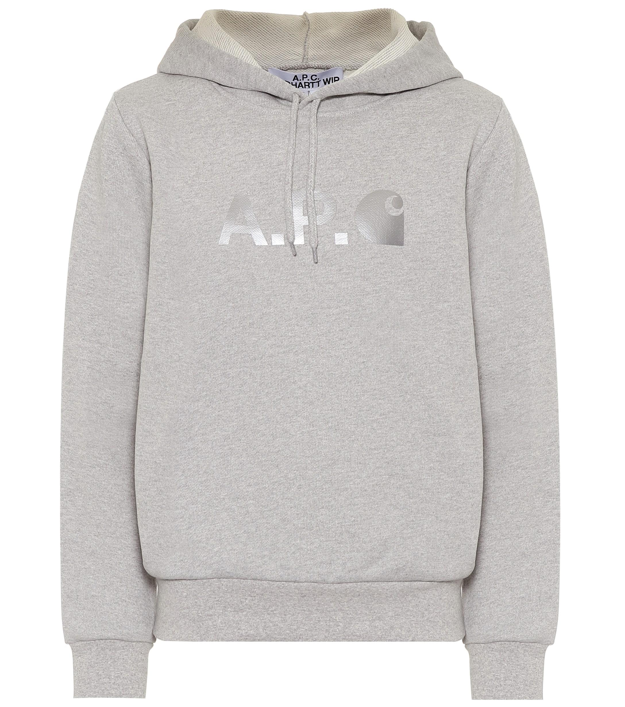 A.P.C. Cotton Carhartt Stash Hoodie in Grey (Gray) - Save 27% - Lyst