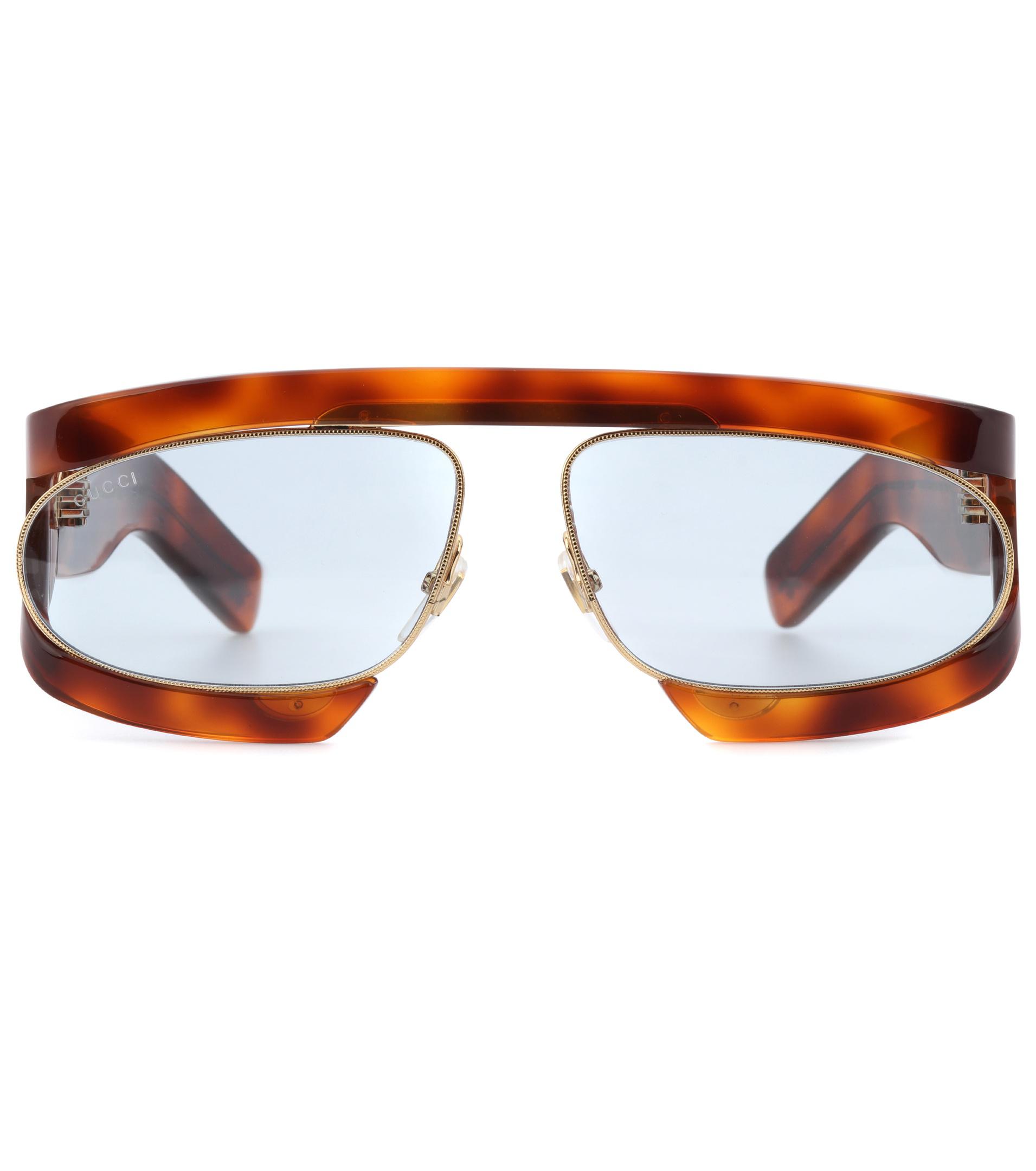 Gucci Tortoiseshell-effect Sunglasses in Brown | Lyst