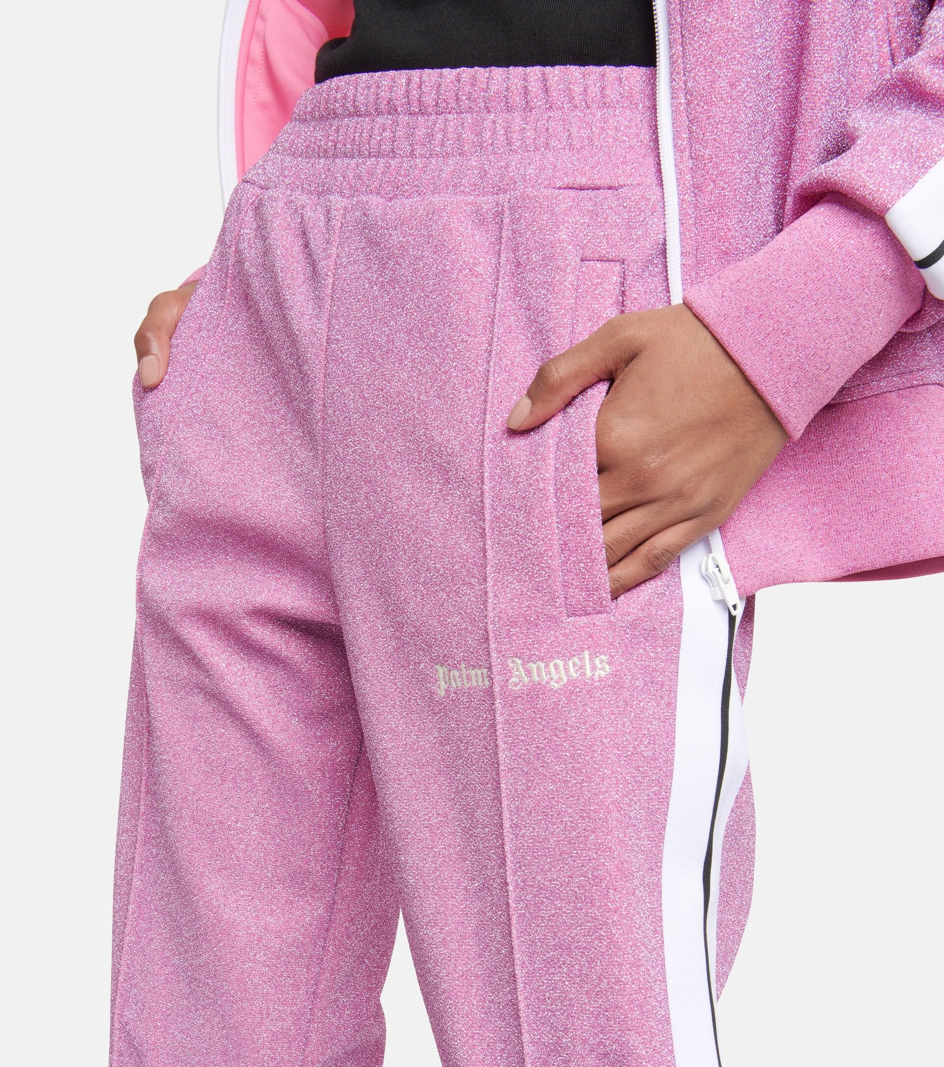 Palm Angels Glitter Sweatpants in Pink | Lyst