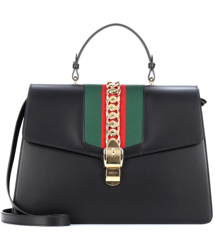 Borsa Sylvie Maxi in pelle di Gucci in Nero | Lyst