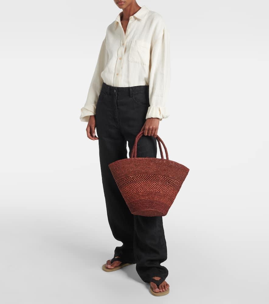The Row Emilie Raffia Basket Bag in Red | Lyst