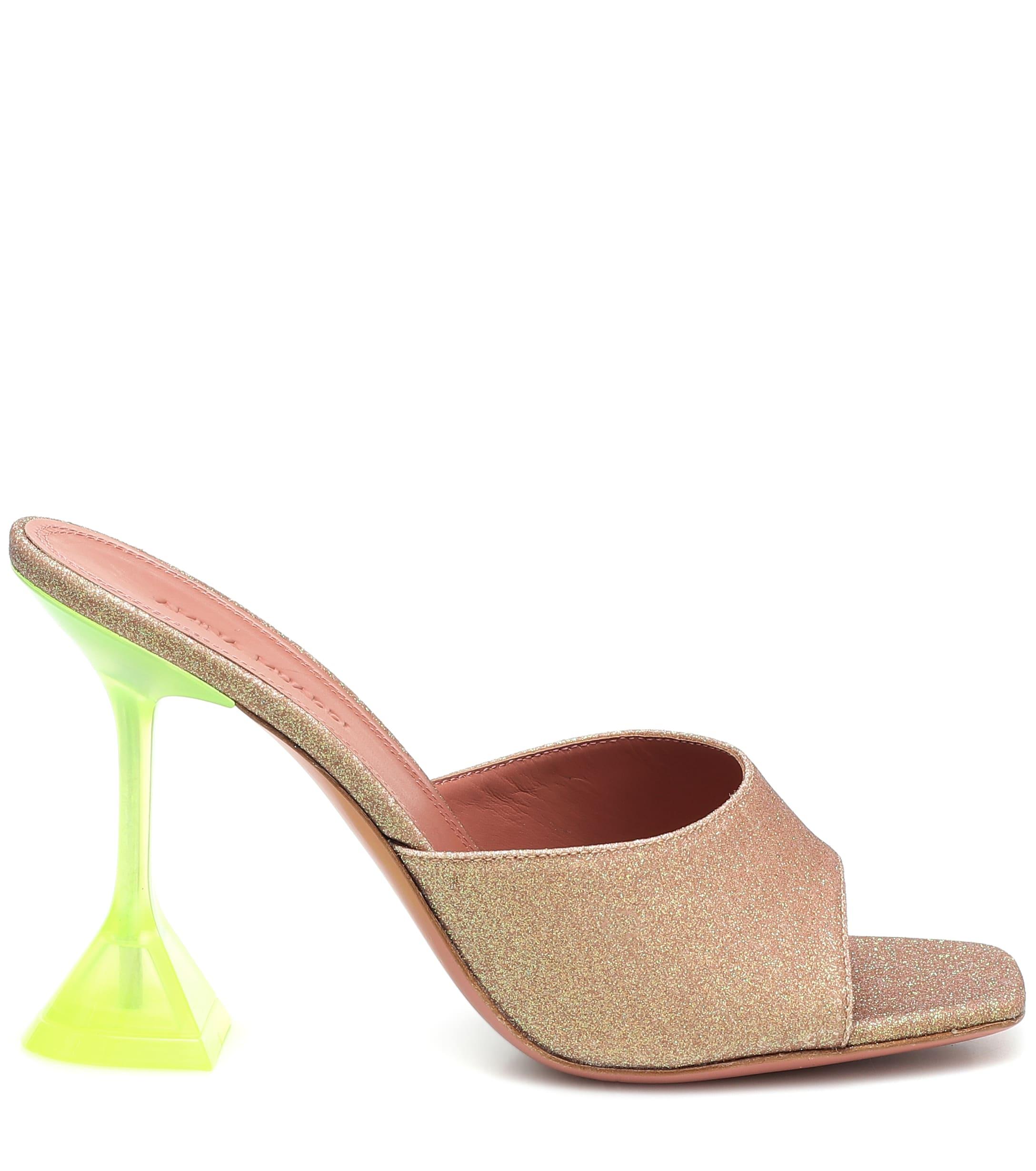 amina muaddi gold sandals
