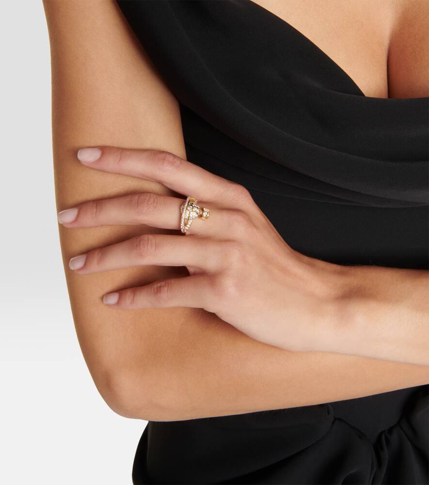 Vivienne Westwood Mini Orb Crystal-embellished Ring in Vivienne Westwood Mini Orb Crystal-embellished Ring in