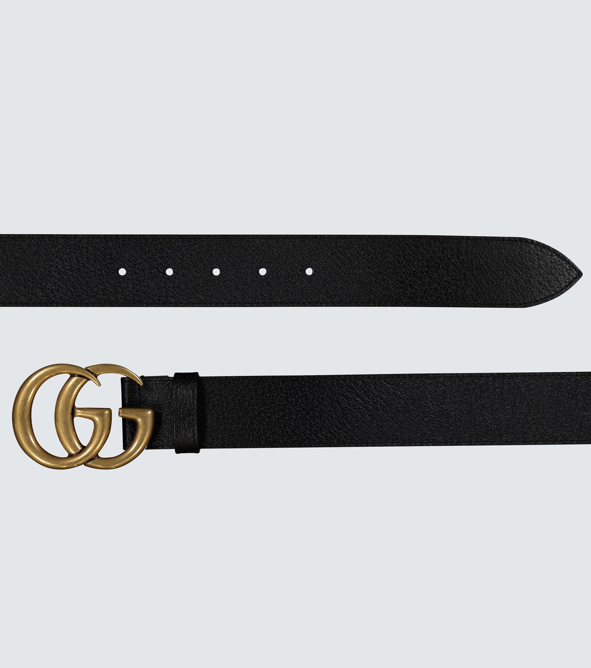 Gucci GG Logo Leather Belt in Black for Men | Lyst