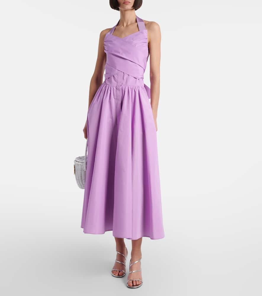 人気 【PATOU】Gathered faille midi dress コットン ミニドレス Patou Gathered Faille Midi Dress in Purple | Lyst