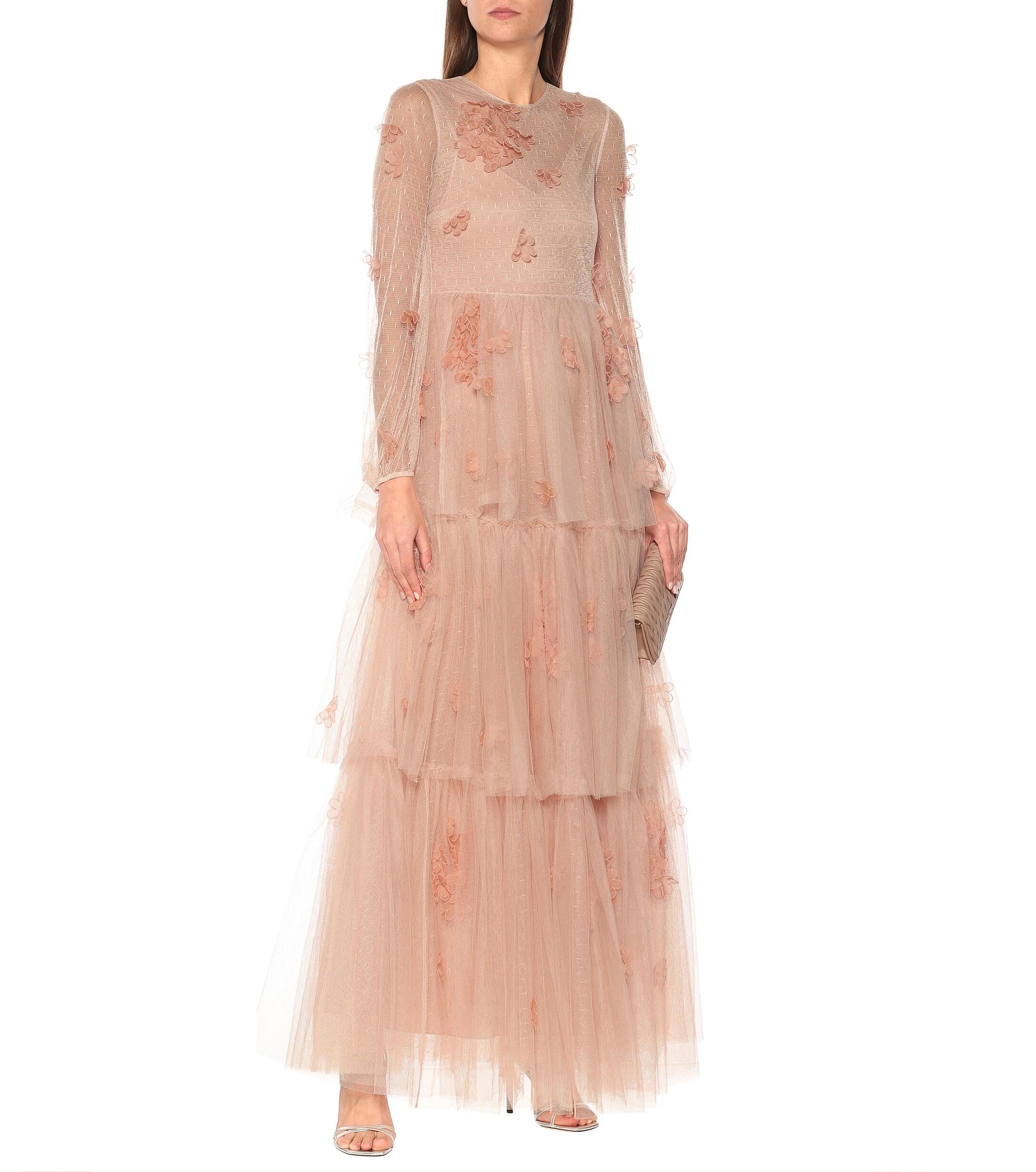 RED Valentino Embroidered Tulle Gown in Pink | Lyst