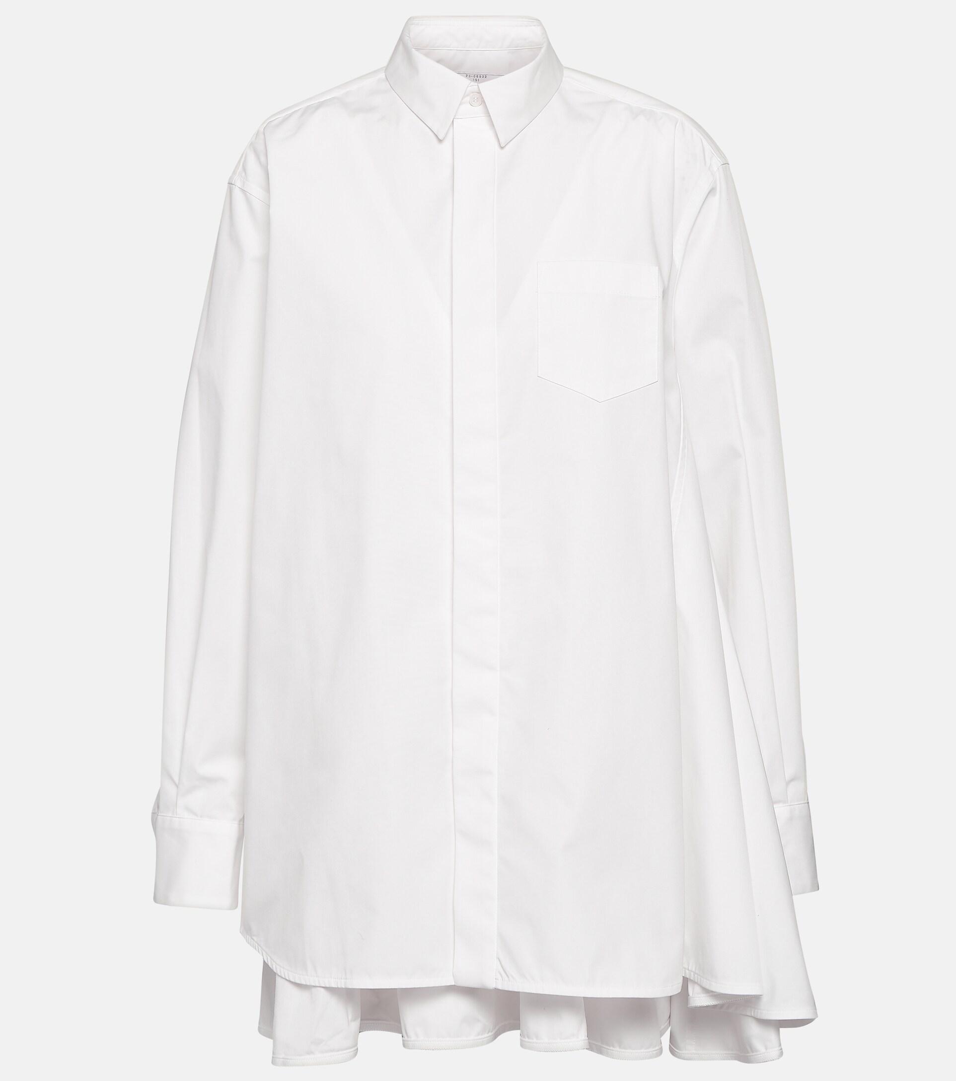 Sacai Cotton Poplin Shirt Dress in White | Lyst