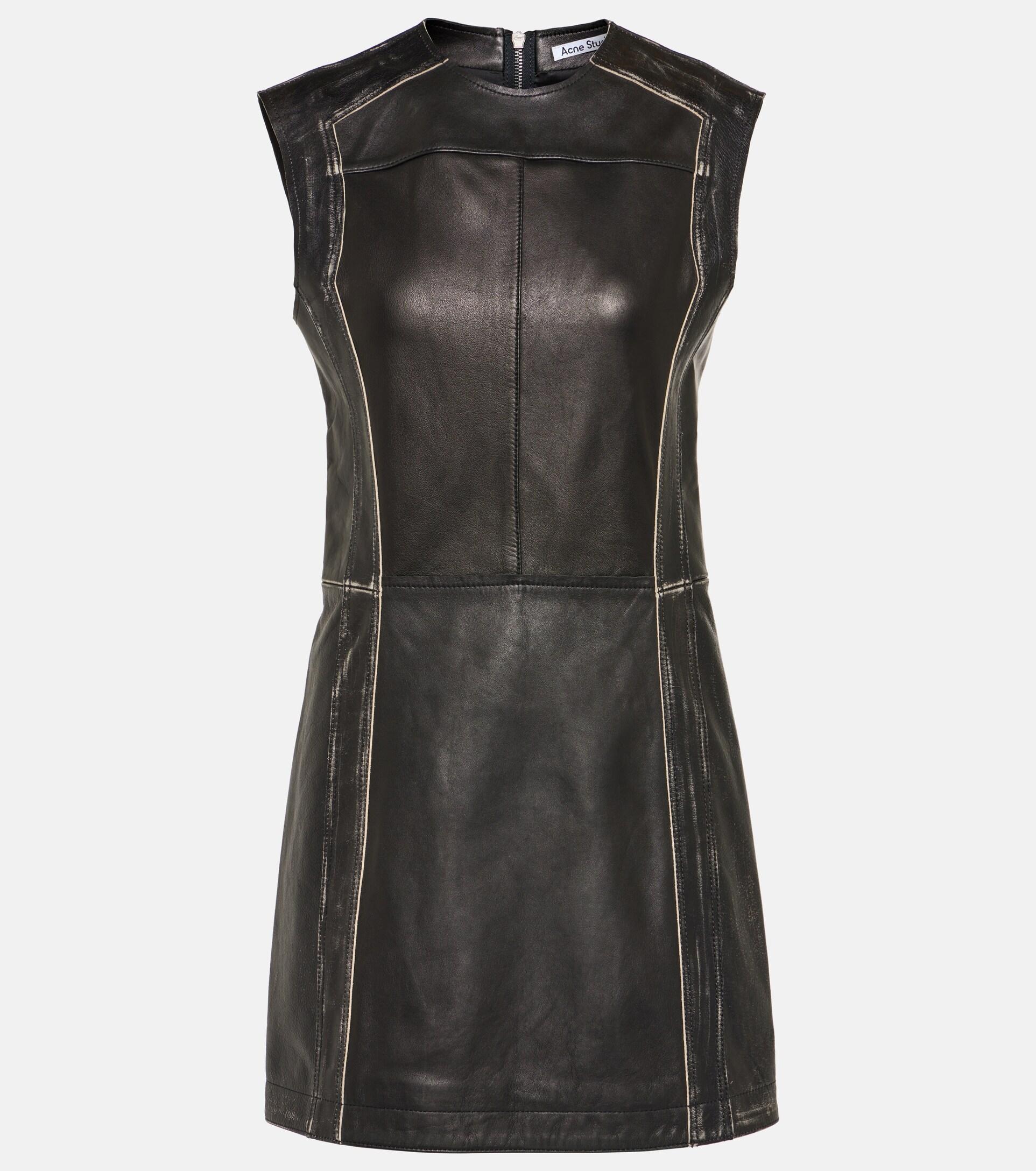 Acne Studios Leather Minidress in Black | Lyst