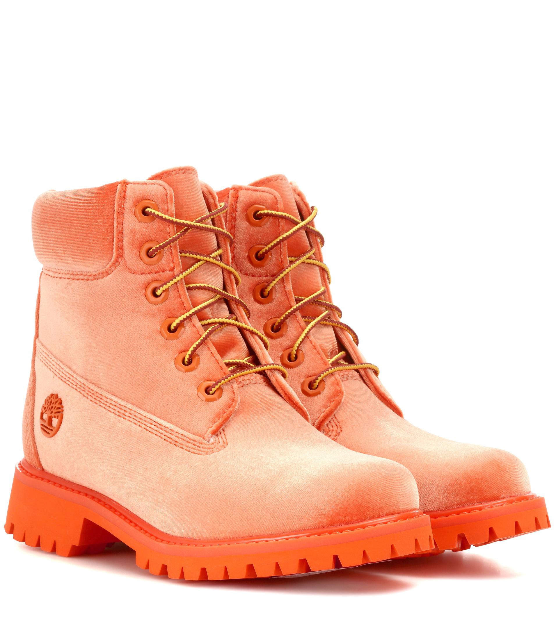 off white timberland orange