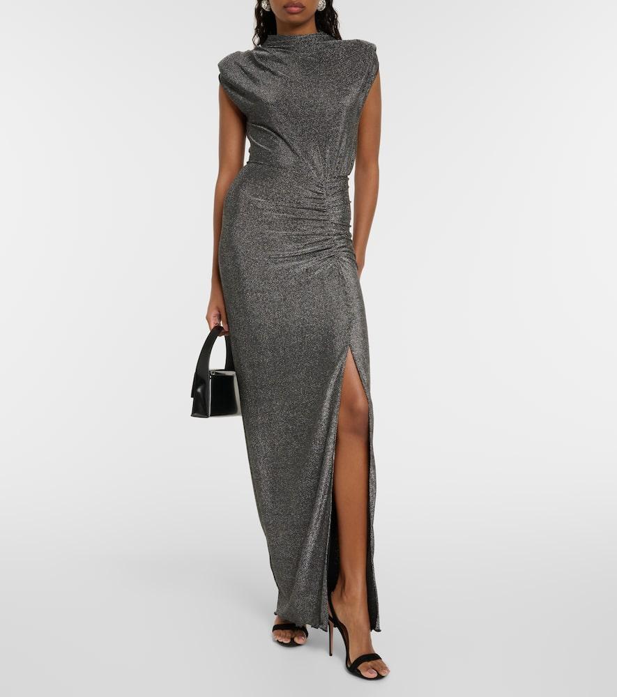 Diane von Furstenberg Apollo Metallic Jersey Maxi Dress in