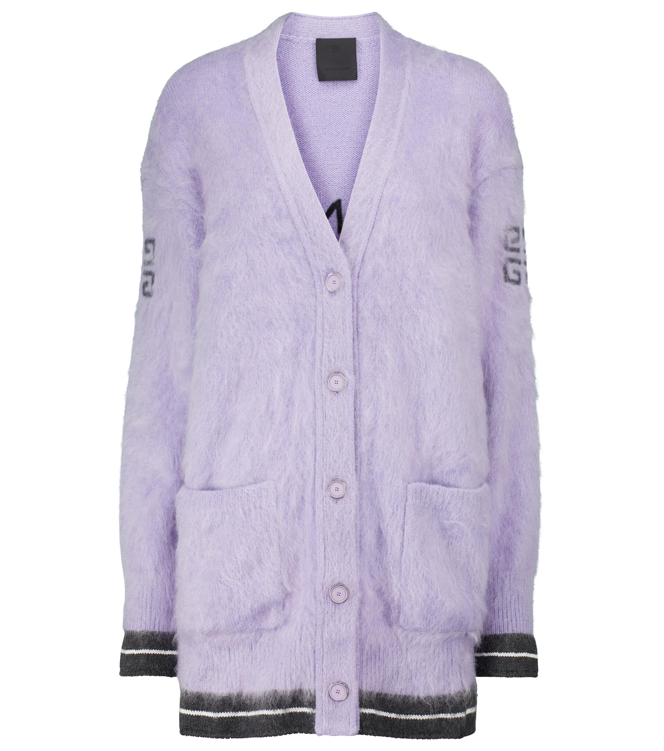 Givenchy Mohair-blend Cardigan in Purple