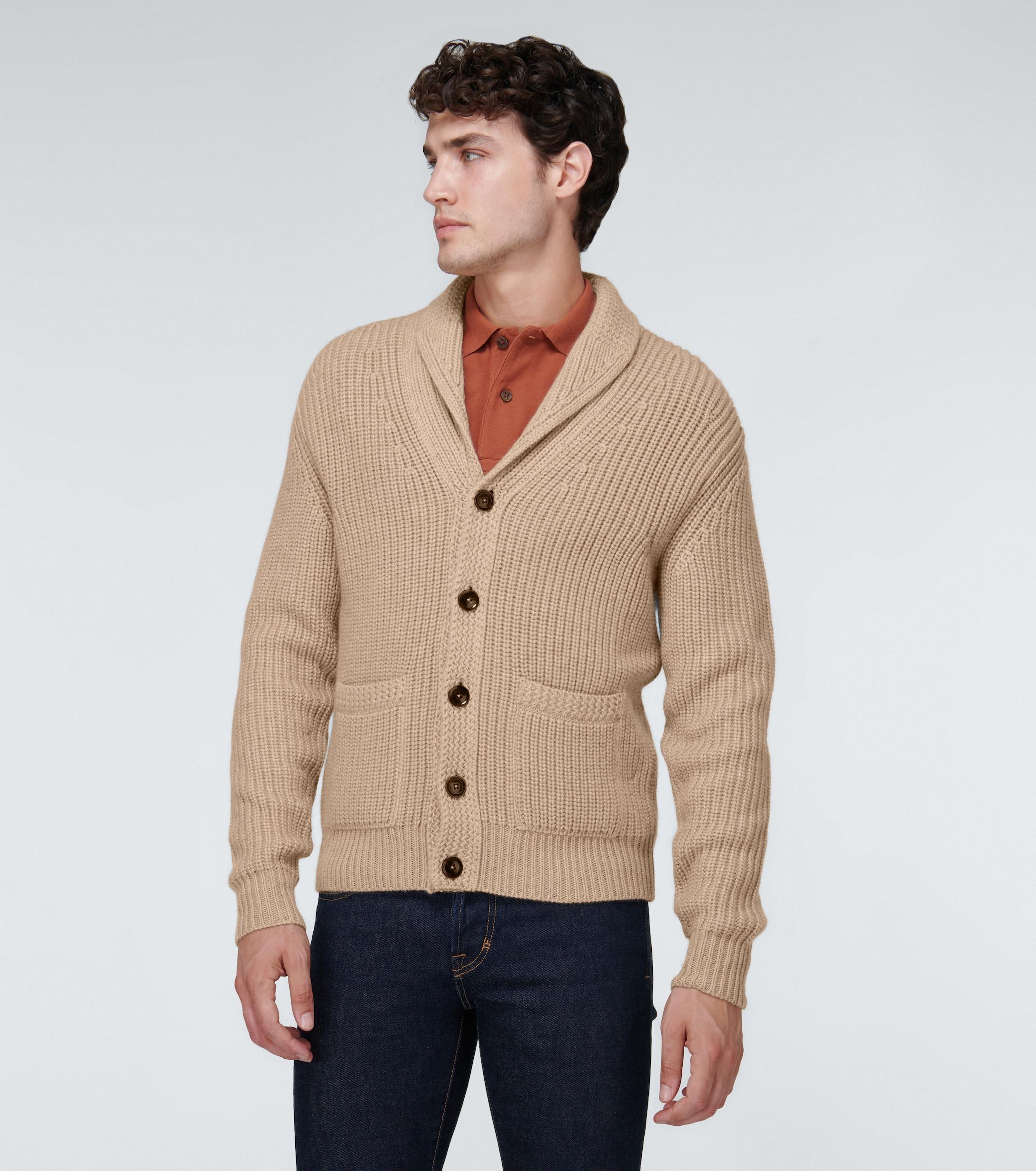 Tom Ford Cashmere And Mohair Cardigan in Beige (Natural) for Men - Lyst