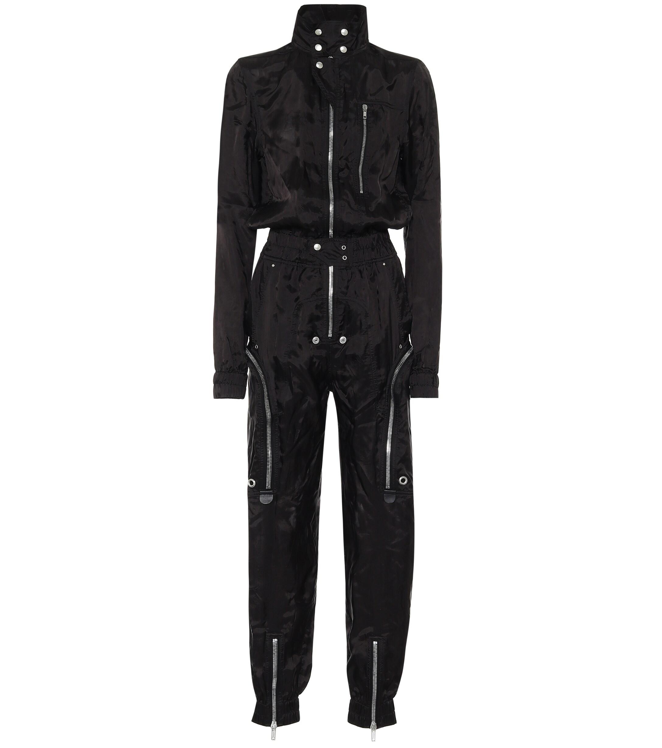 Rick Owens Satin Sateen Jumpsuit in Black - Lyst