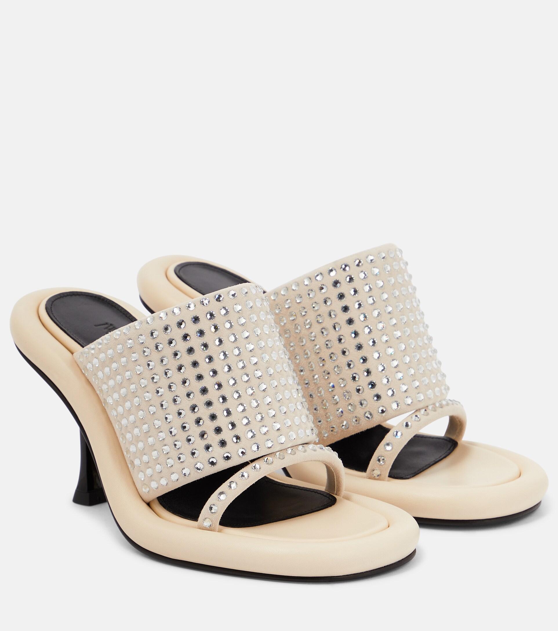 JW Anderson Bumper Tube Embellished Leather Sandals in Natural Lyst