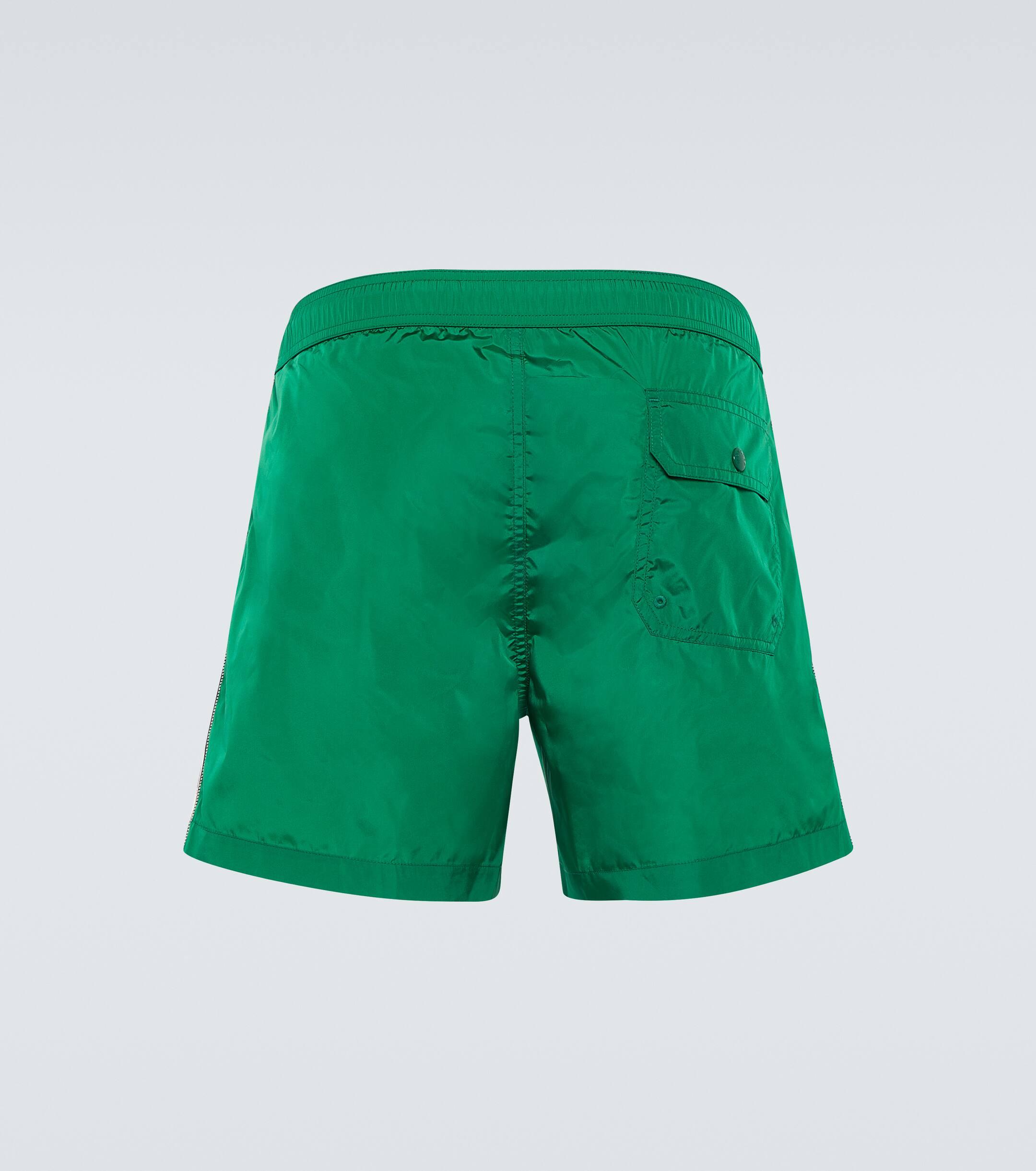 Moncler Logo Swim Trunks in Green for Men Lyst UK